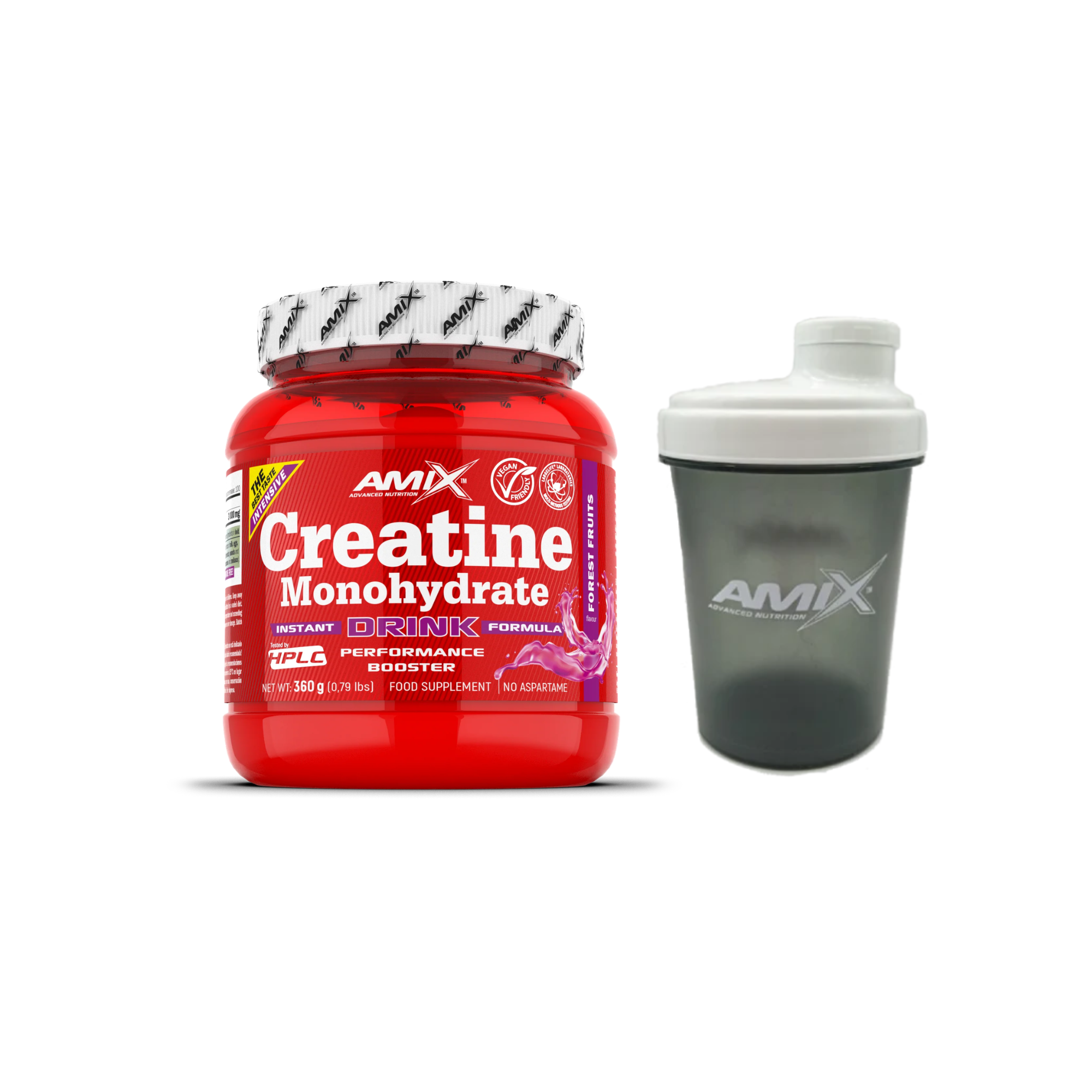Creatina Monohidrato AMIX 360Gr Varios Sabores + Shaker De Regalo