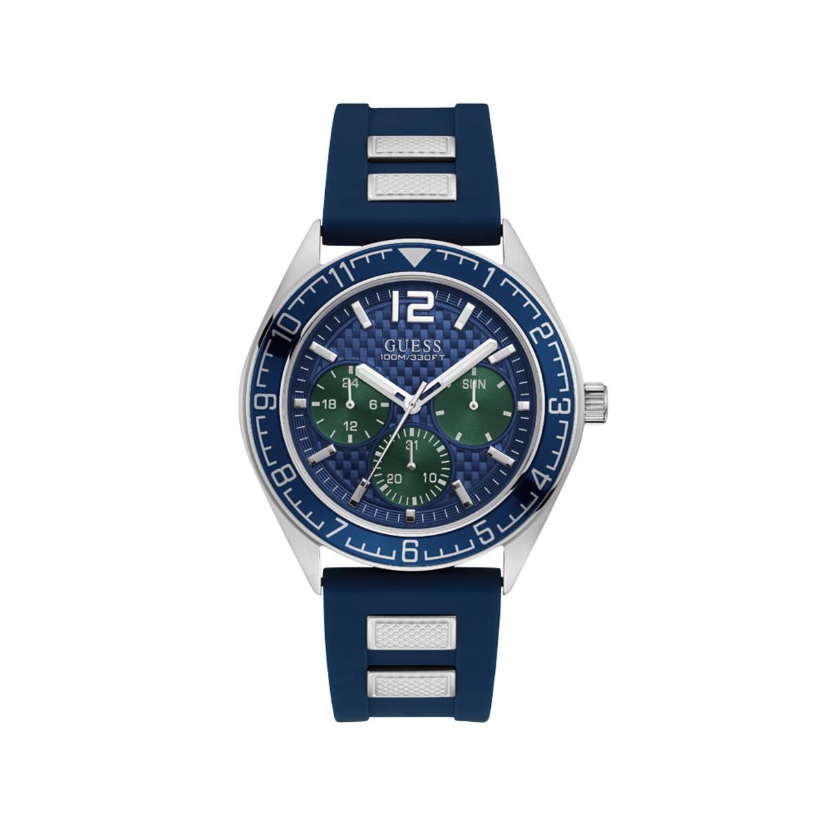 Guess Reloj Hombre Analogico Cuarzo con Correa de Silicona W1167G1
