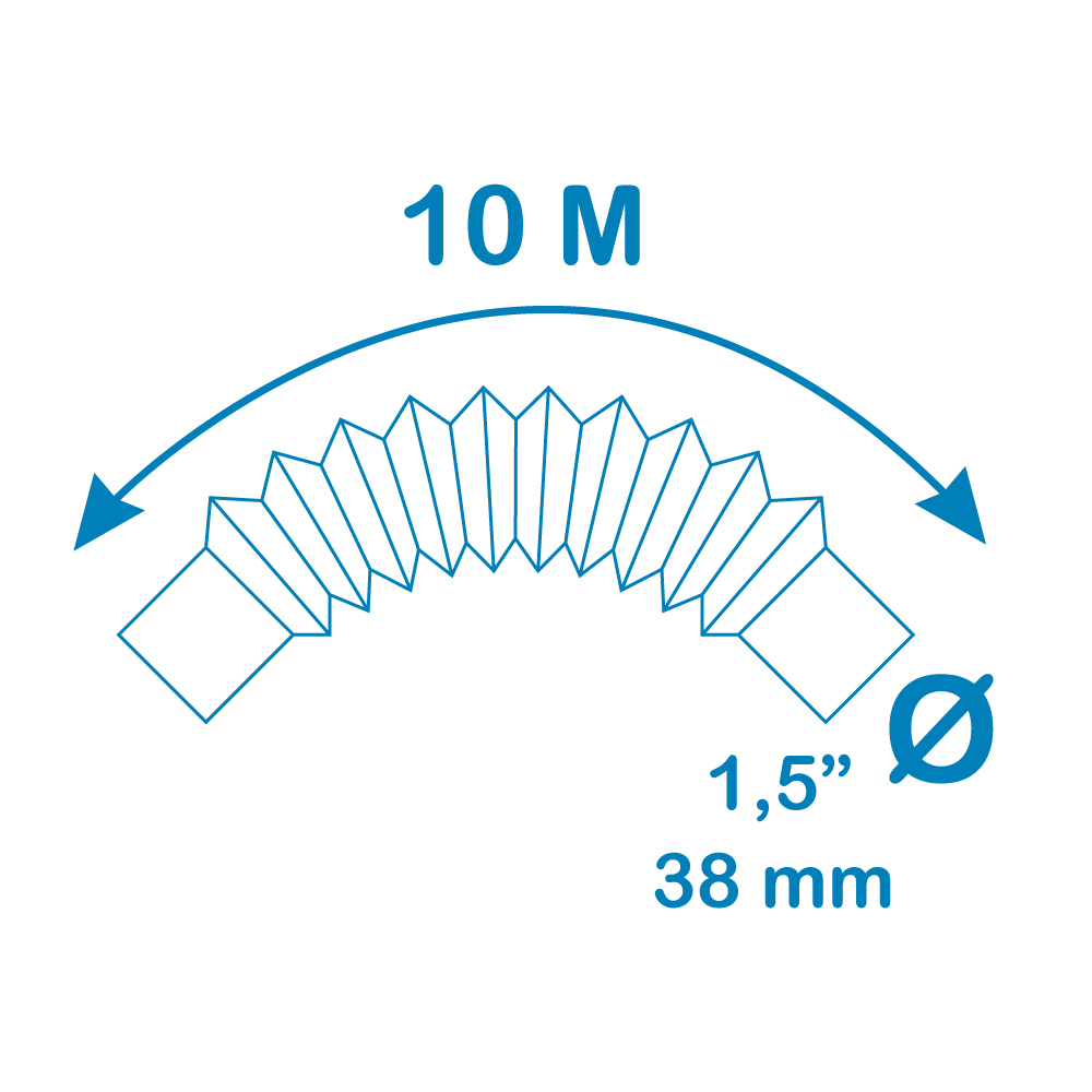 manguera autoflotante ø3,8cm 10m color azul pe edm