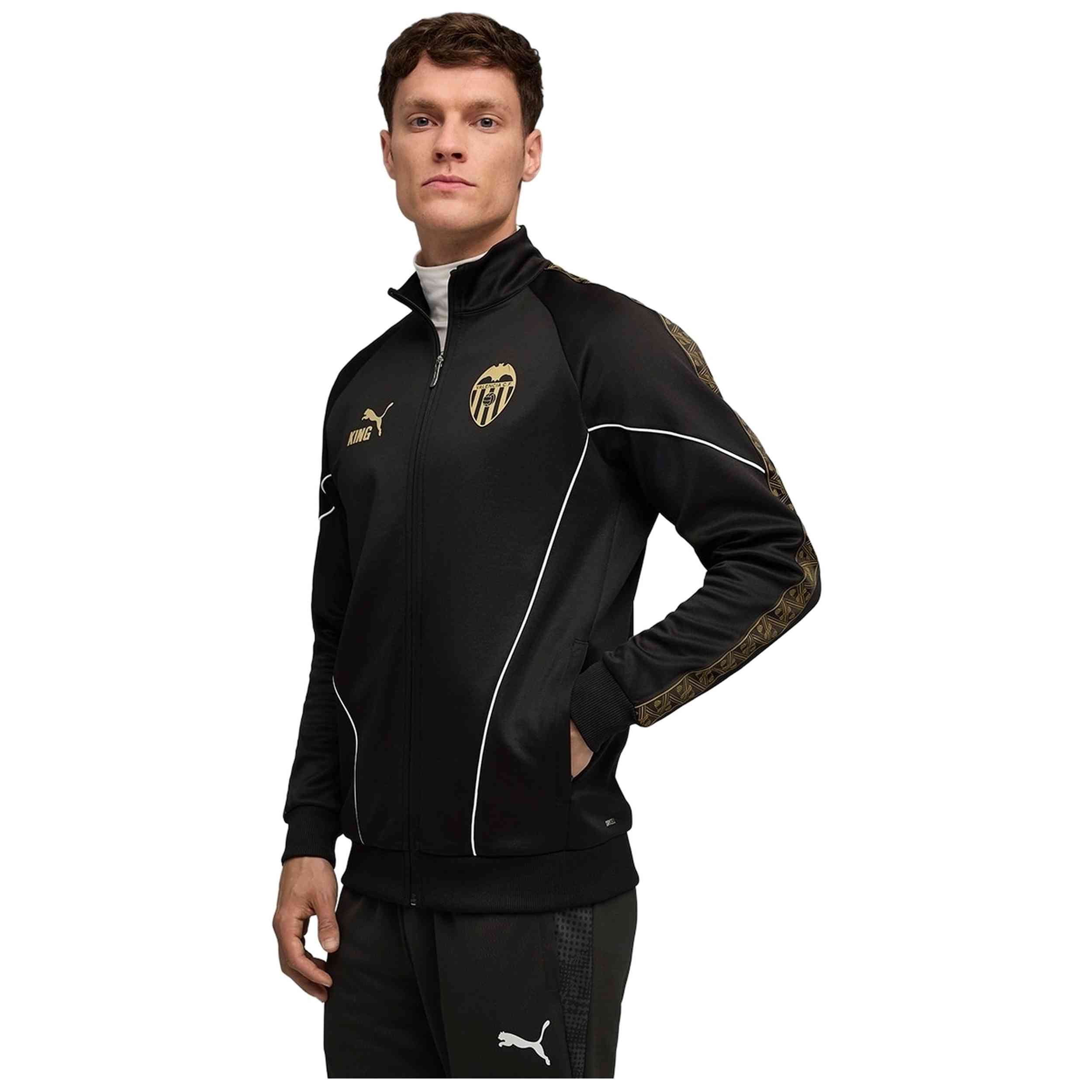 Chaqueta De Chandal Puma modelo Valencia CF KING Anthem para Hombre en color Negro
