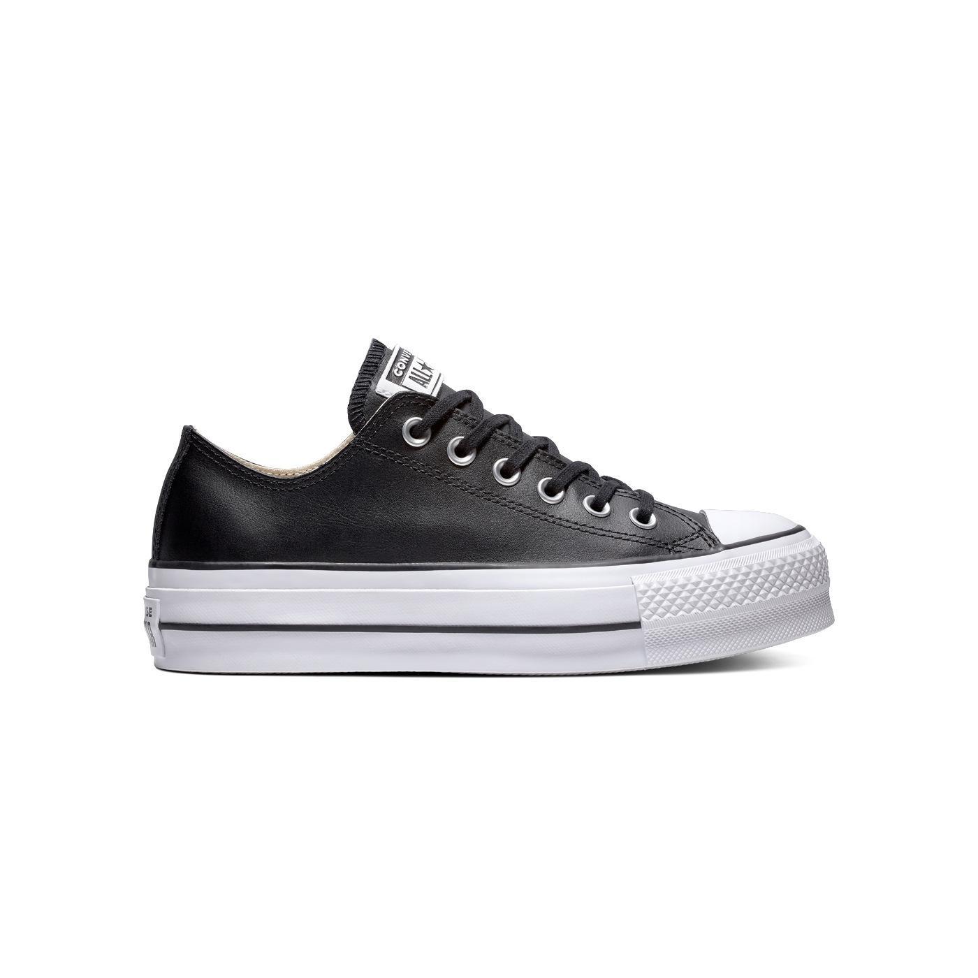 Zapatilla Mujer Converse All Star Lift Clean Piel Negro