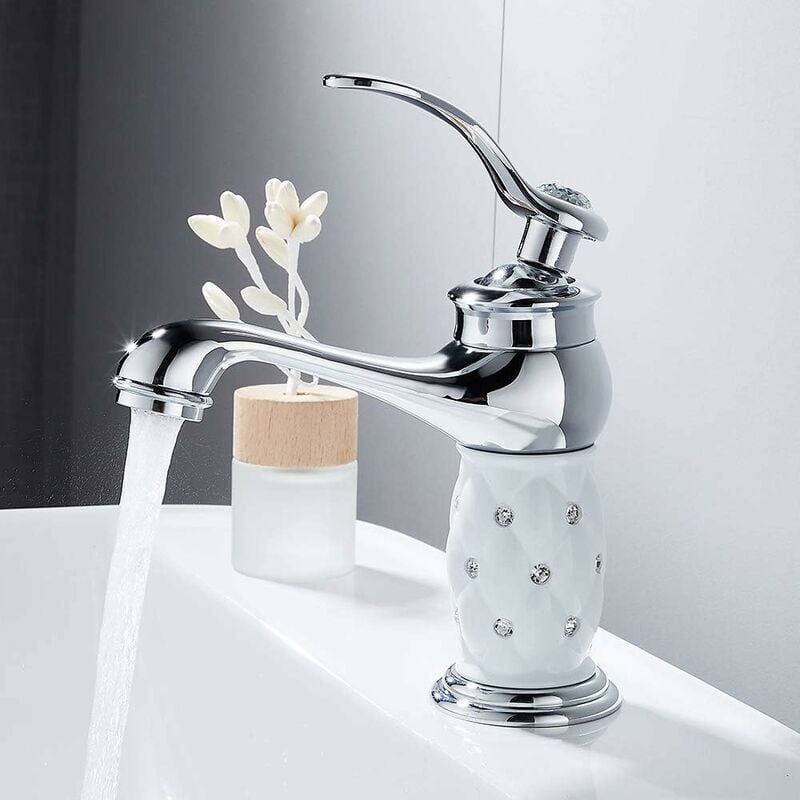 Elegante grifo monomando para lavabo de baño Diamond con agua fría y caliente