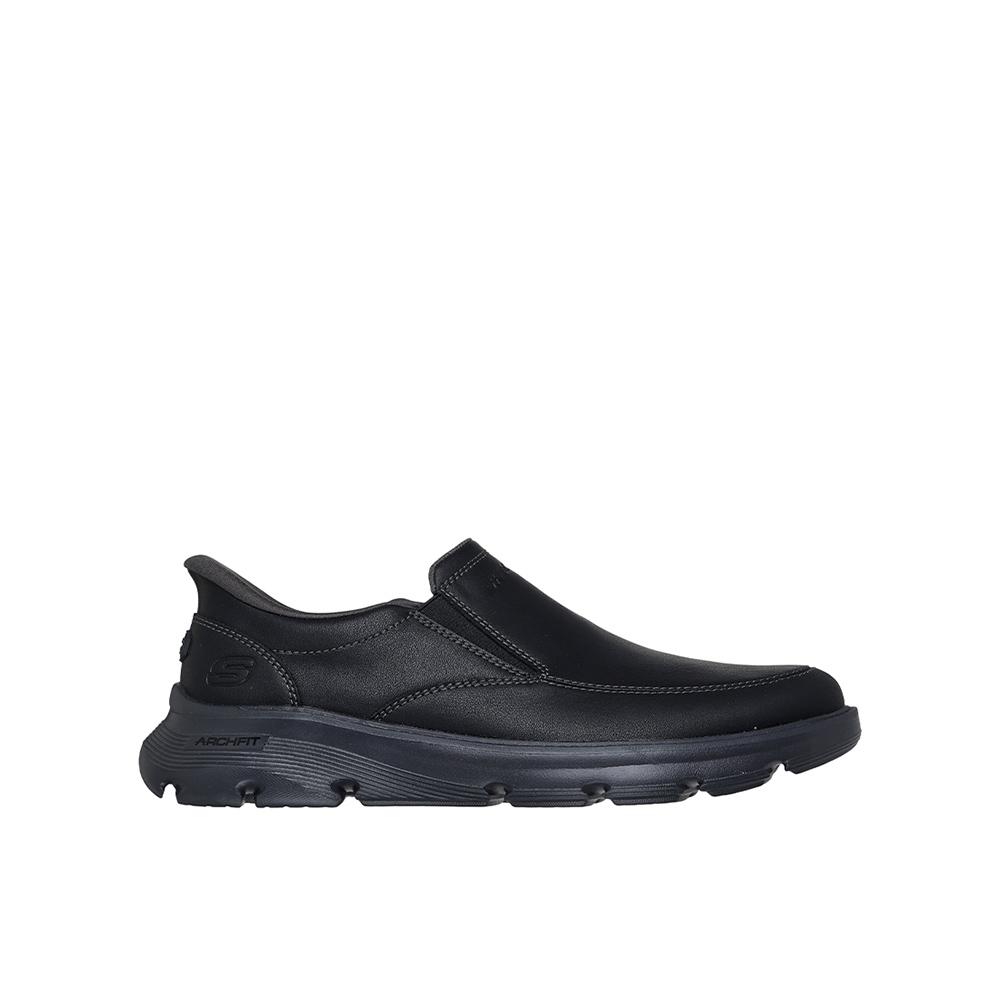 Skechers Arch Fit Garza - Umar Zapatos casual para hombre negros en sintético y piel 86737