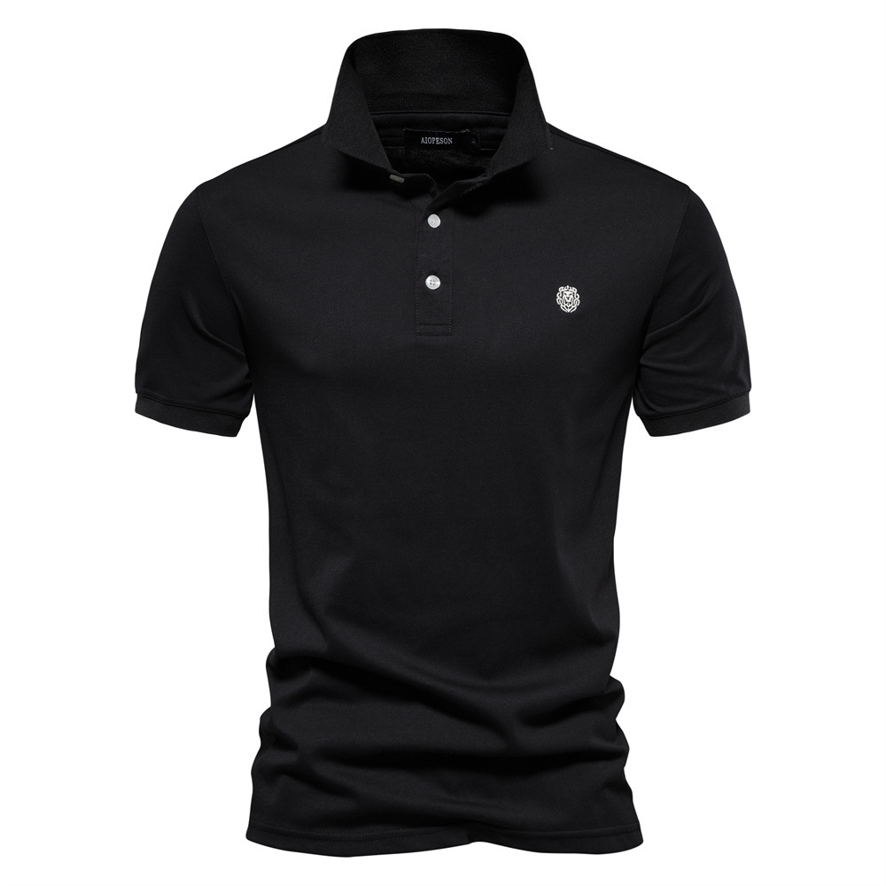 TK 2024 Primavera y novedad de verano, POLO deportivo de solapa de algodón puro para hombre, camisa POLO de talla europea, camiseta de manga corta bordado informal a la moda para hombre