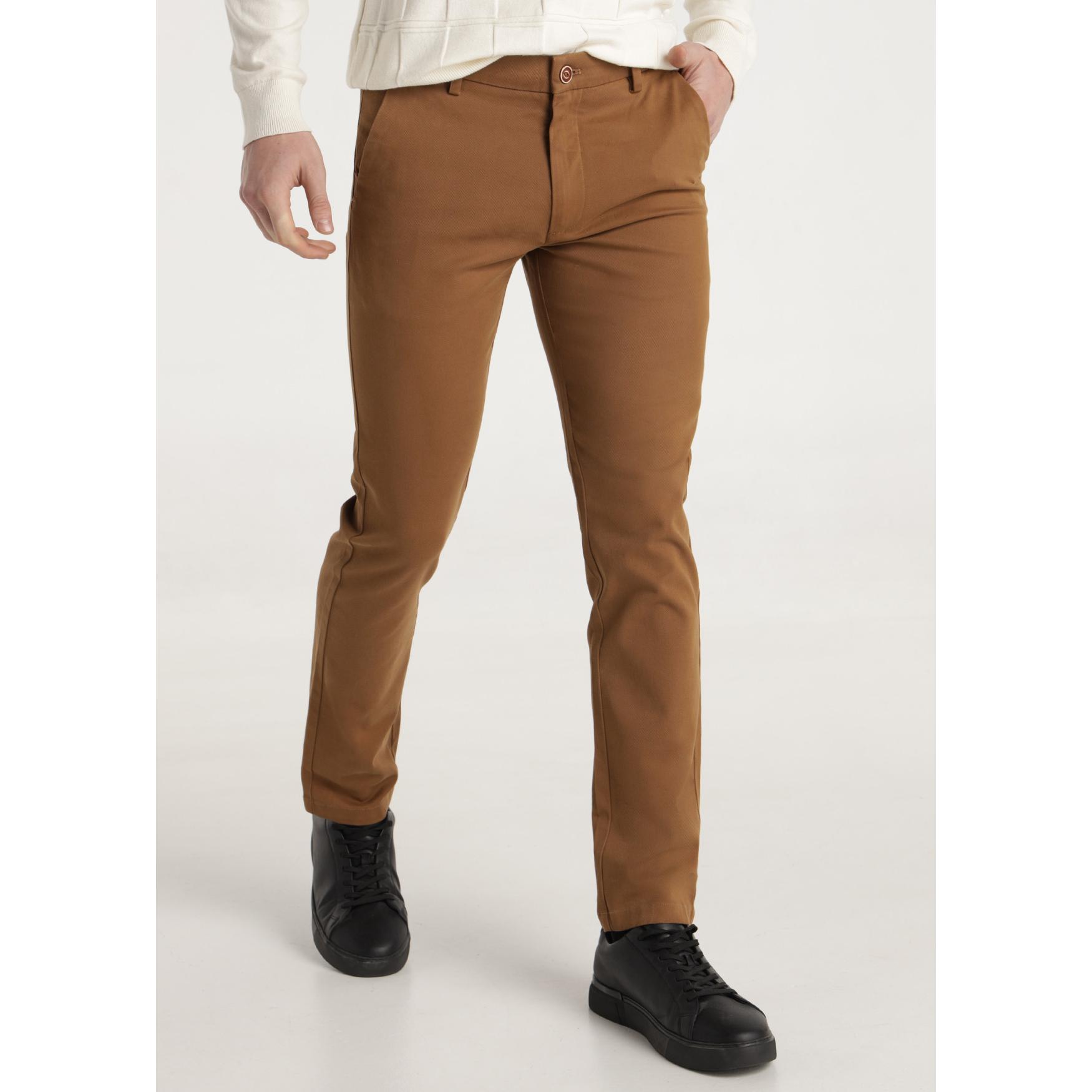Pantalón chino tejido sarga tintada - Slim fit - Tiro medio - Tallaje en Pulgadas- Tallaje en Pulgadas