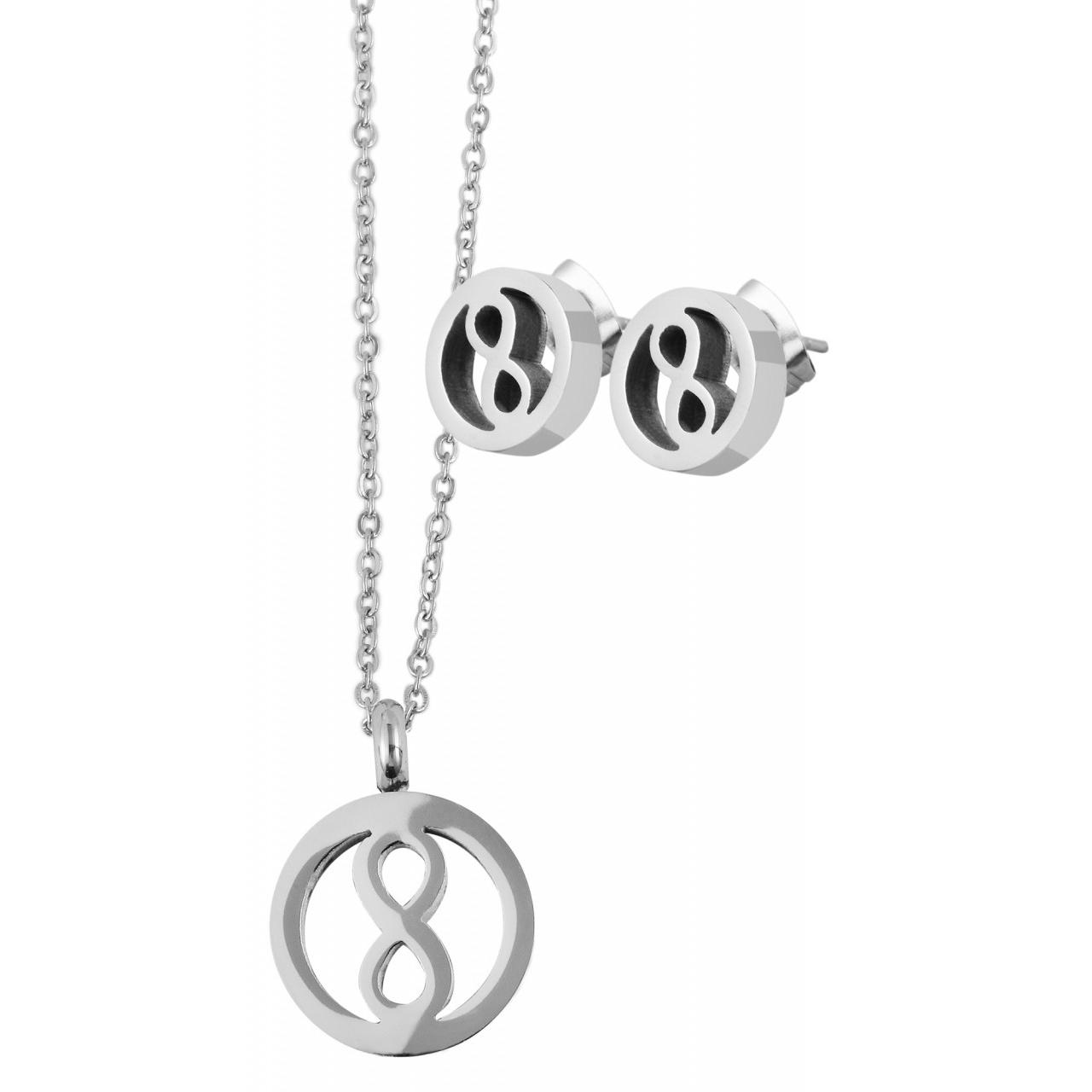 Akzent® Conjunto Collar e Pendientes Infinito em Aço Inoxidável 0103