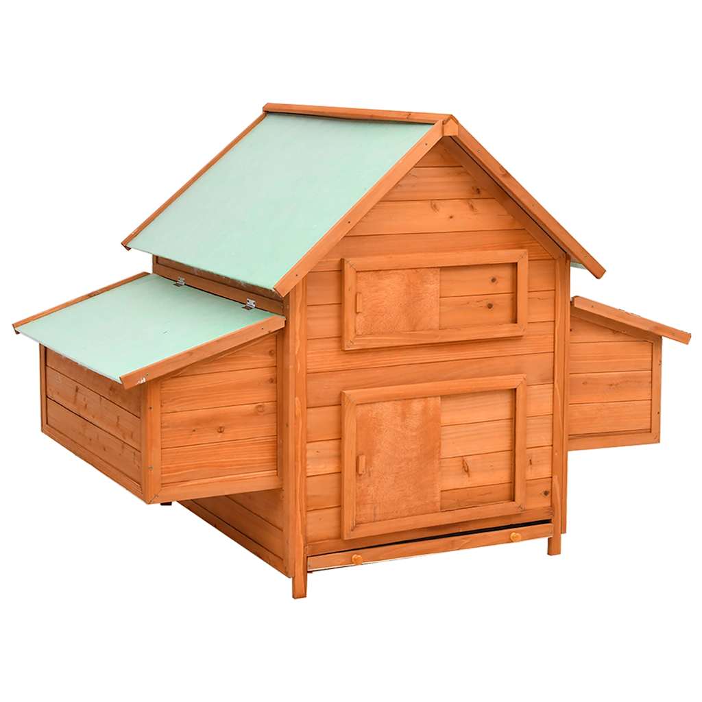vidaXL Gallinero de madera maciza de abeto  150x96x110 cm