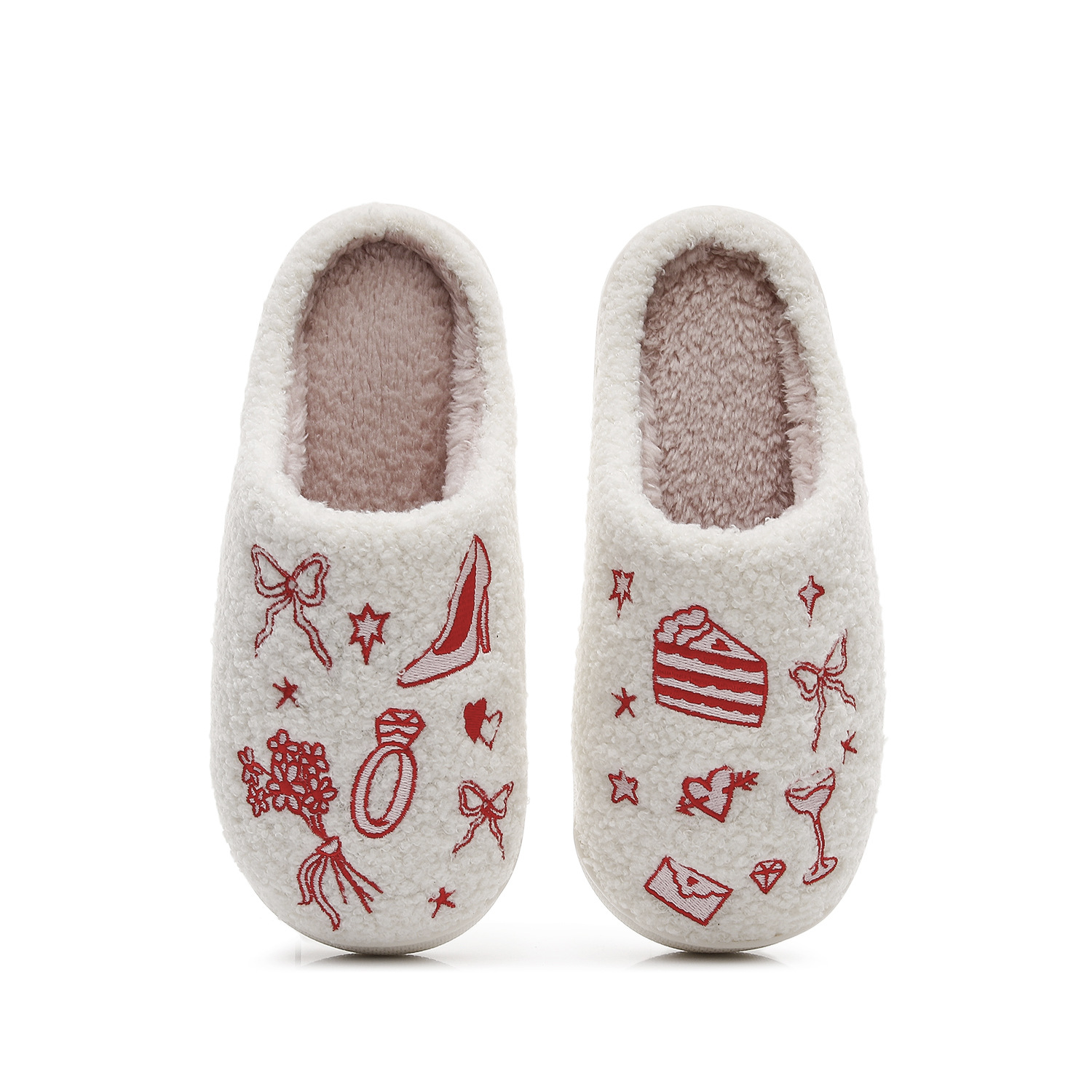 TK Pantuflas con tiras cruzadas en negro, gris, verde, rosa y blanco – pantuflas suaves y afelpadas con suela plana