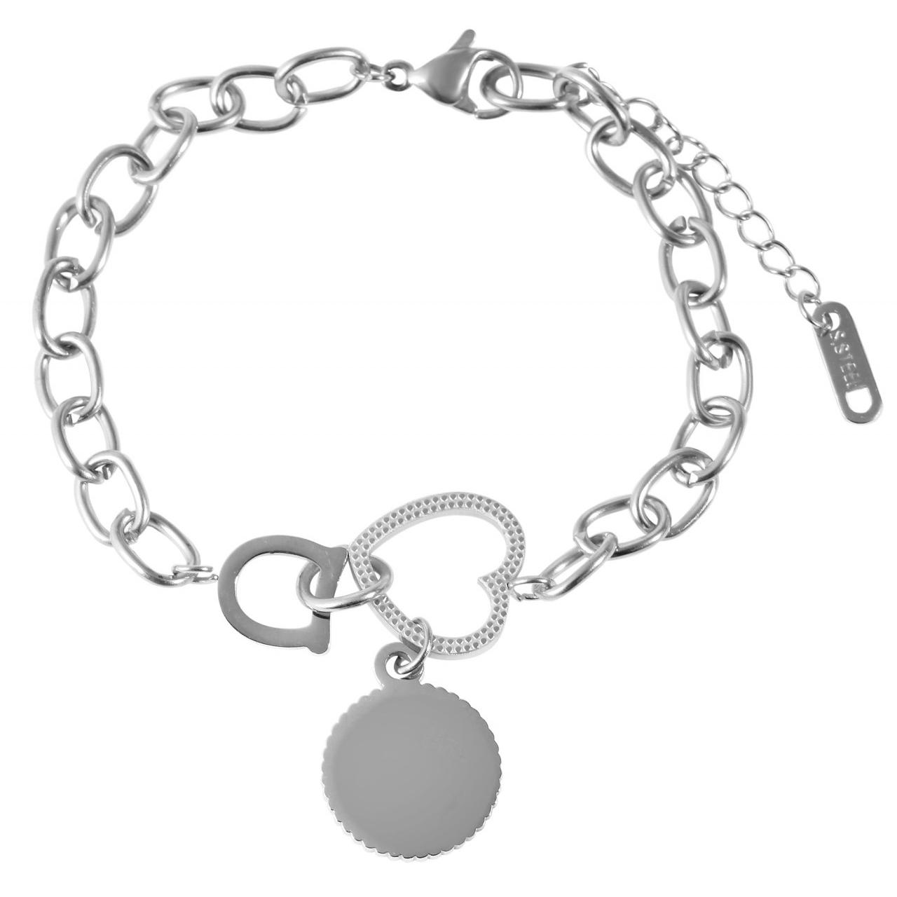 Akzent® Pulsera Prateada em Aço Inoxidável - 0539