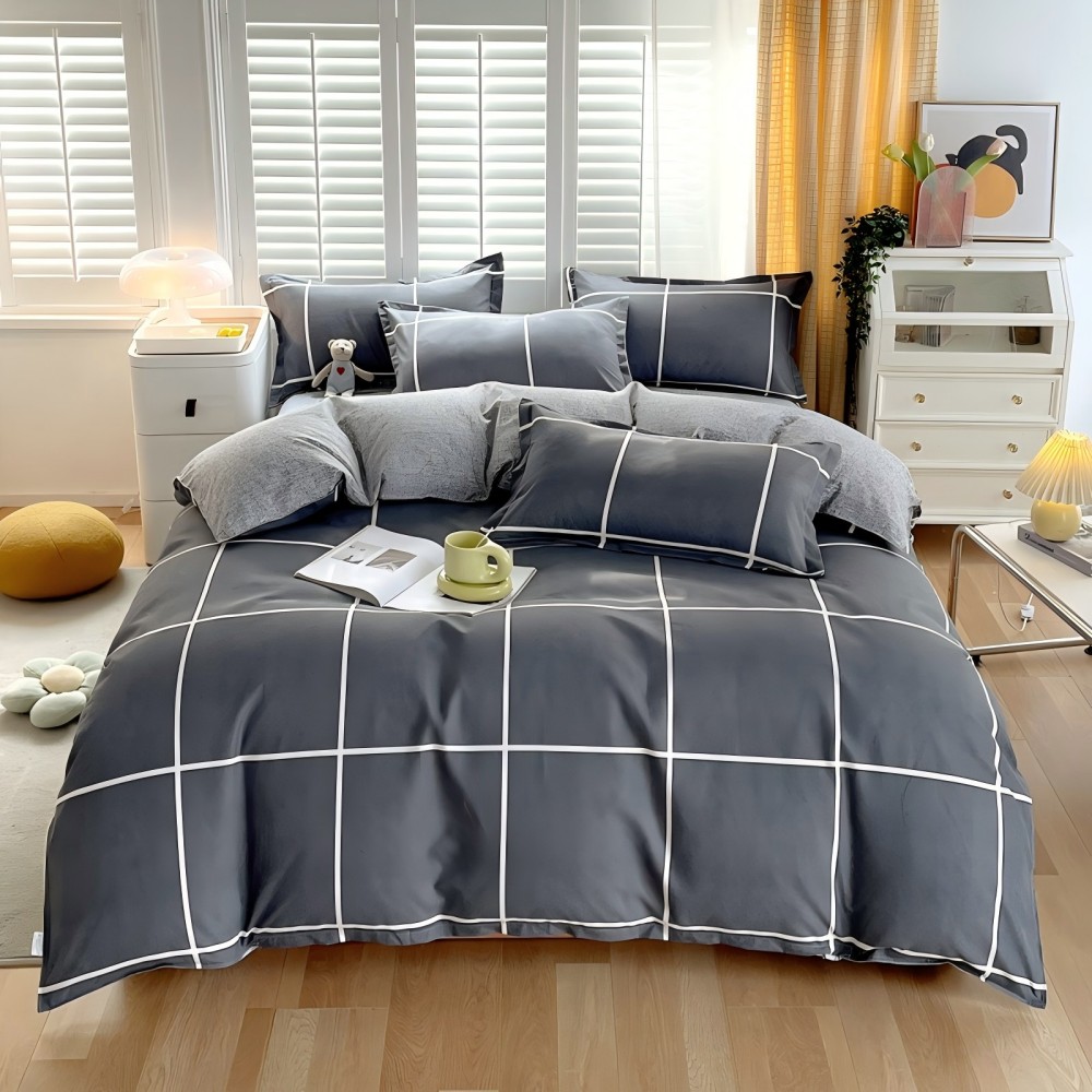 Juego de Funda Nórdica 4 Piezas de Algodón Alta Calidad Juego de Ropa de Cama- Dibujo Elegante - Varios Tamaños Disponibles