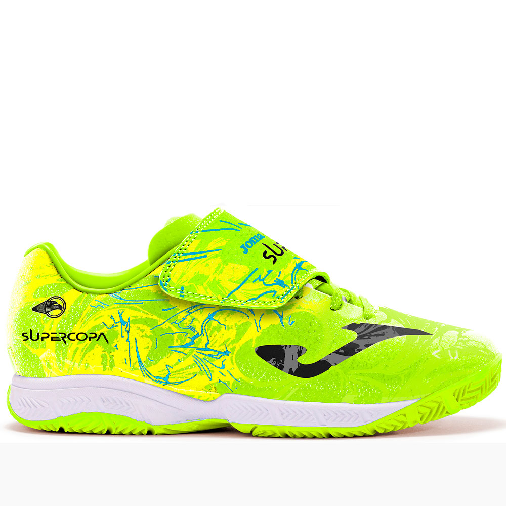 Zapatillas Futbol Sala Joma Super Copa JR 2409 Amarillo Flúor Indoor 106024  Calzados DEPORTES FUTBOL-SALA Joma MARCAS