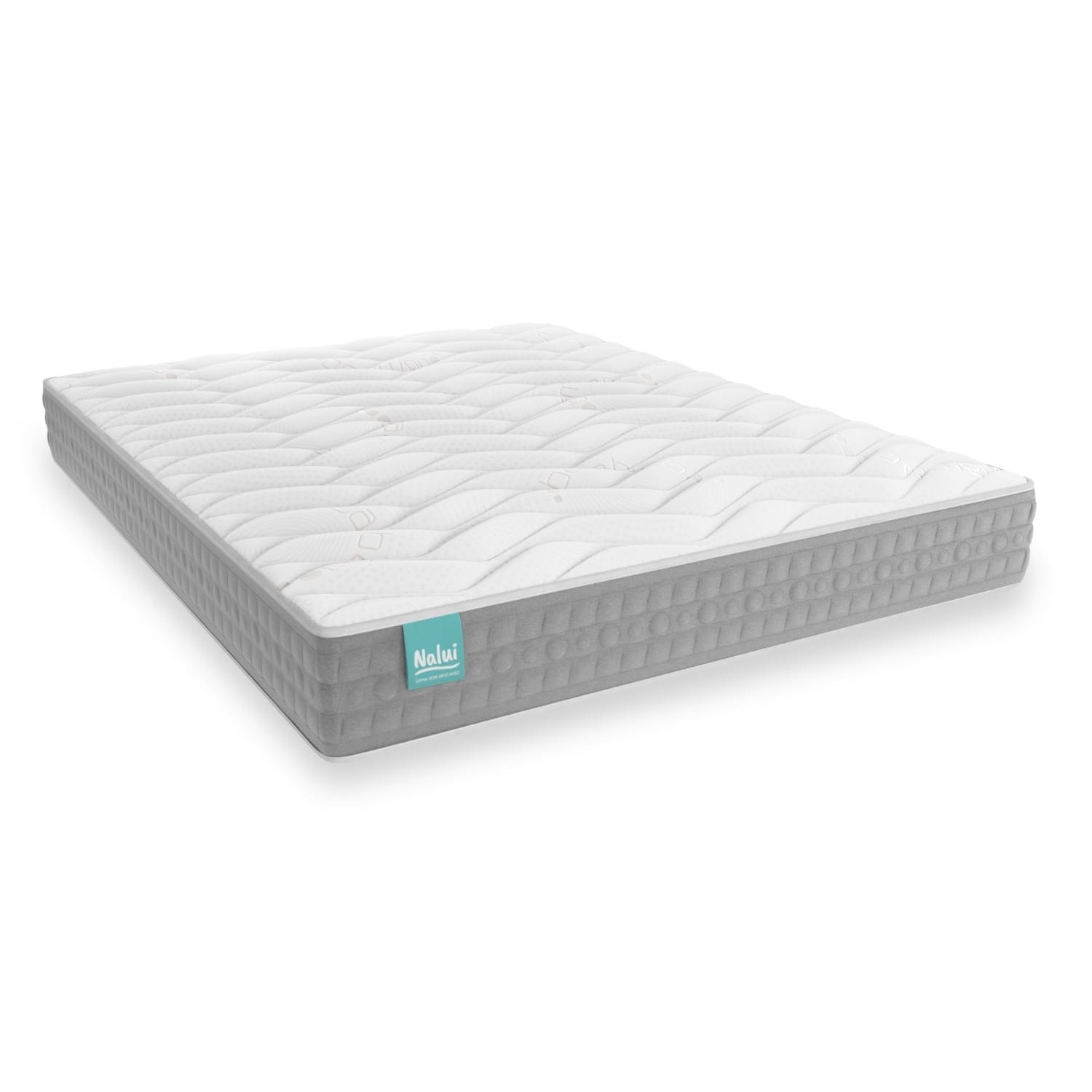 Nalui Colchón Viscoelástico Talaia Gris ±21cm Firmeza Media con Tejido Strech Bambú. Reversible | Fabricado en España