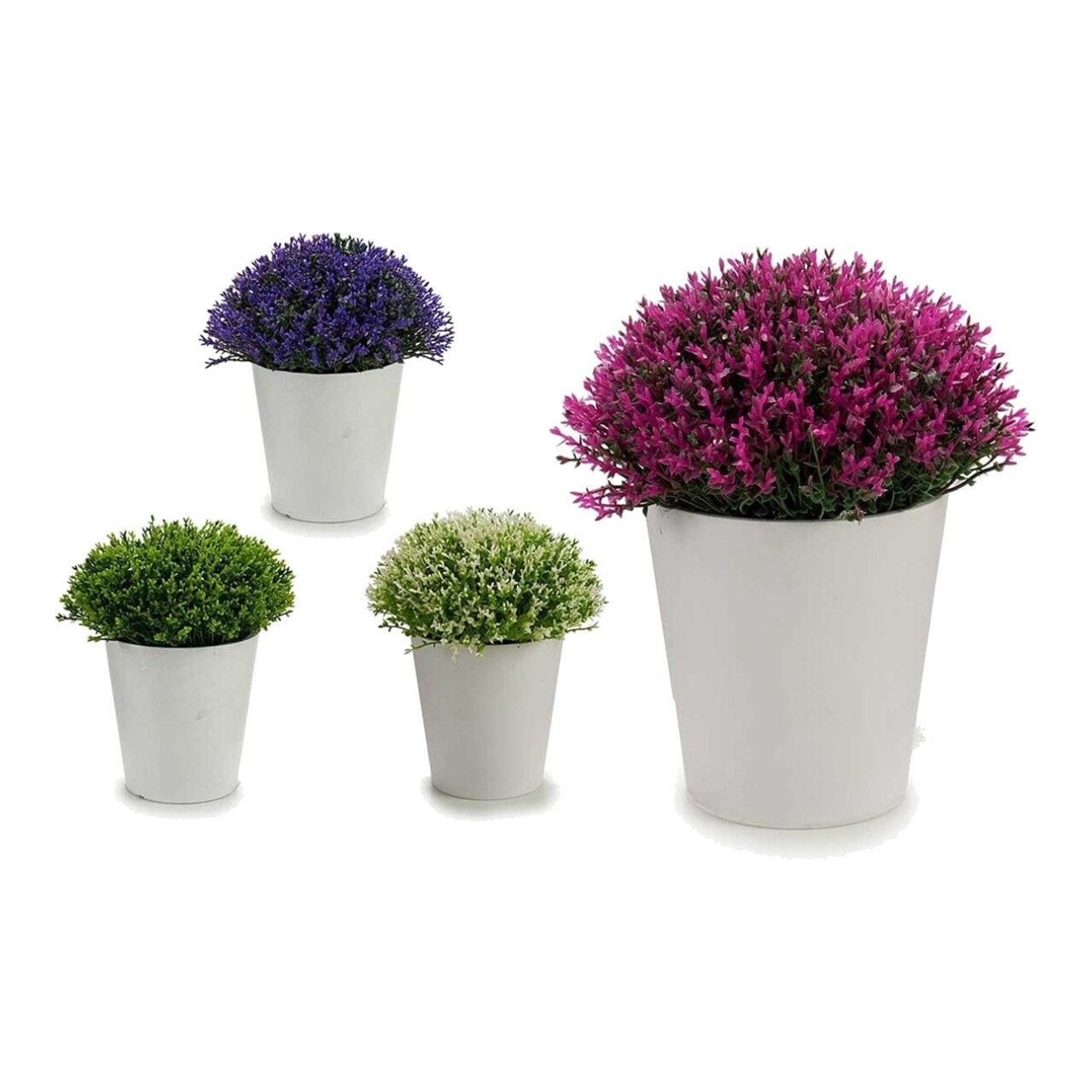 Planta Artificial Con En Maceta Blanca Modelo Surtido 14X14x16cm 328757
