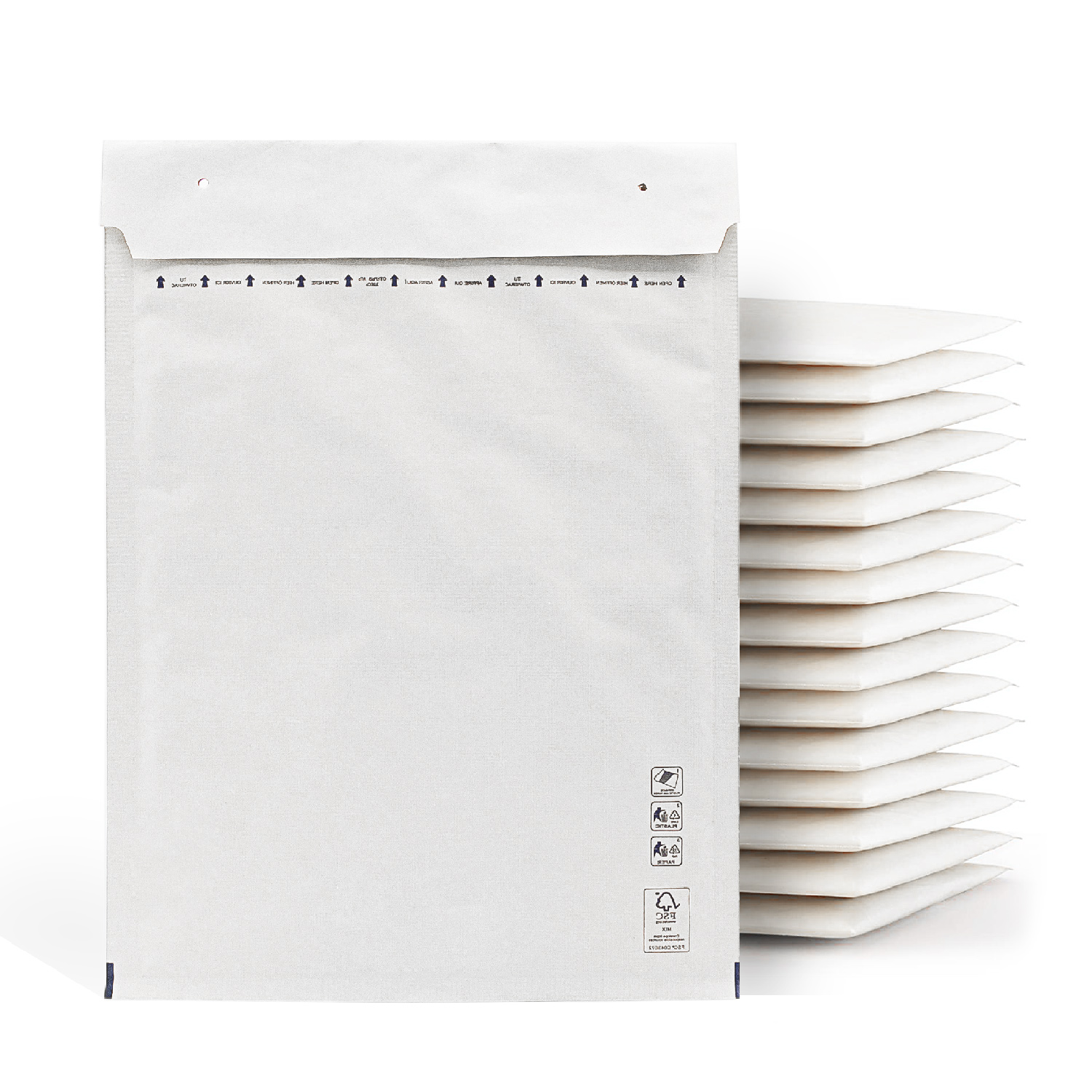Sobres Acolchados, Sobre Acolchado para Envios, Sobres Burbujas color Blanco, Bolsas para Envíos de Paquetes en Varios Tamaños, Sobres de Envio Pástico Burbujas · m-office (220x260mm, 50uds)