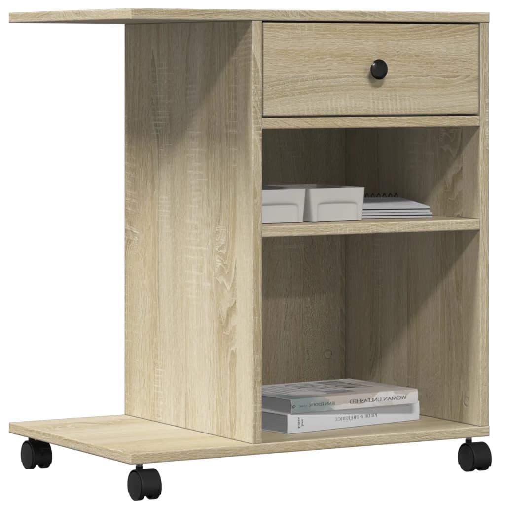 vidaXL Soporte para impresora con ruedas 60x40x68,5 cm Color Blanco,  Gris hormigón,  Negro y mas