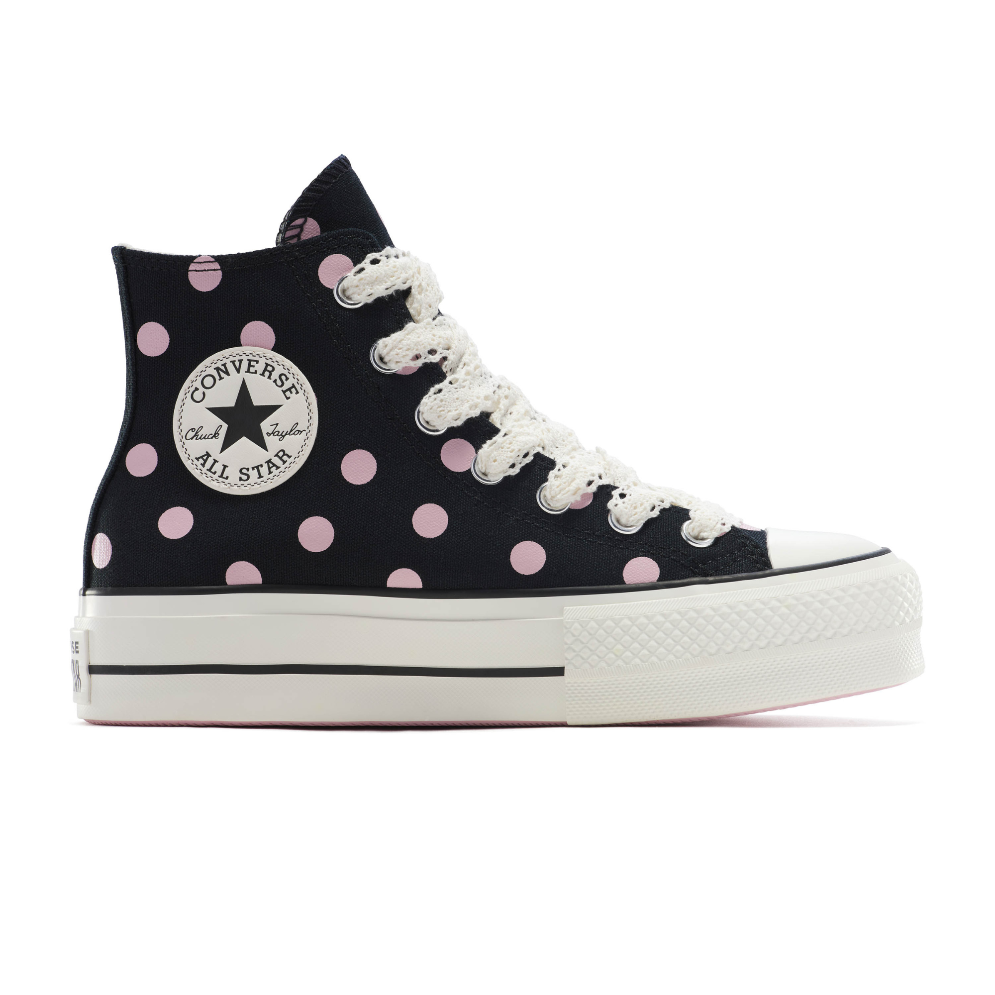 Converse - Chuck Taylor All Star Lift Platform Polka Dots A10688C - Zapatillas Altas De Lona Con Plataforma - Mujer
