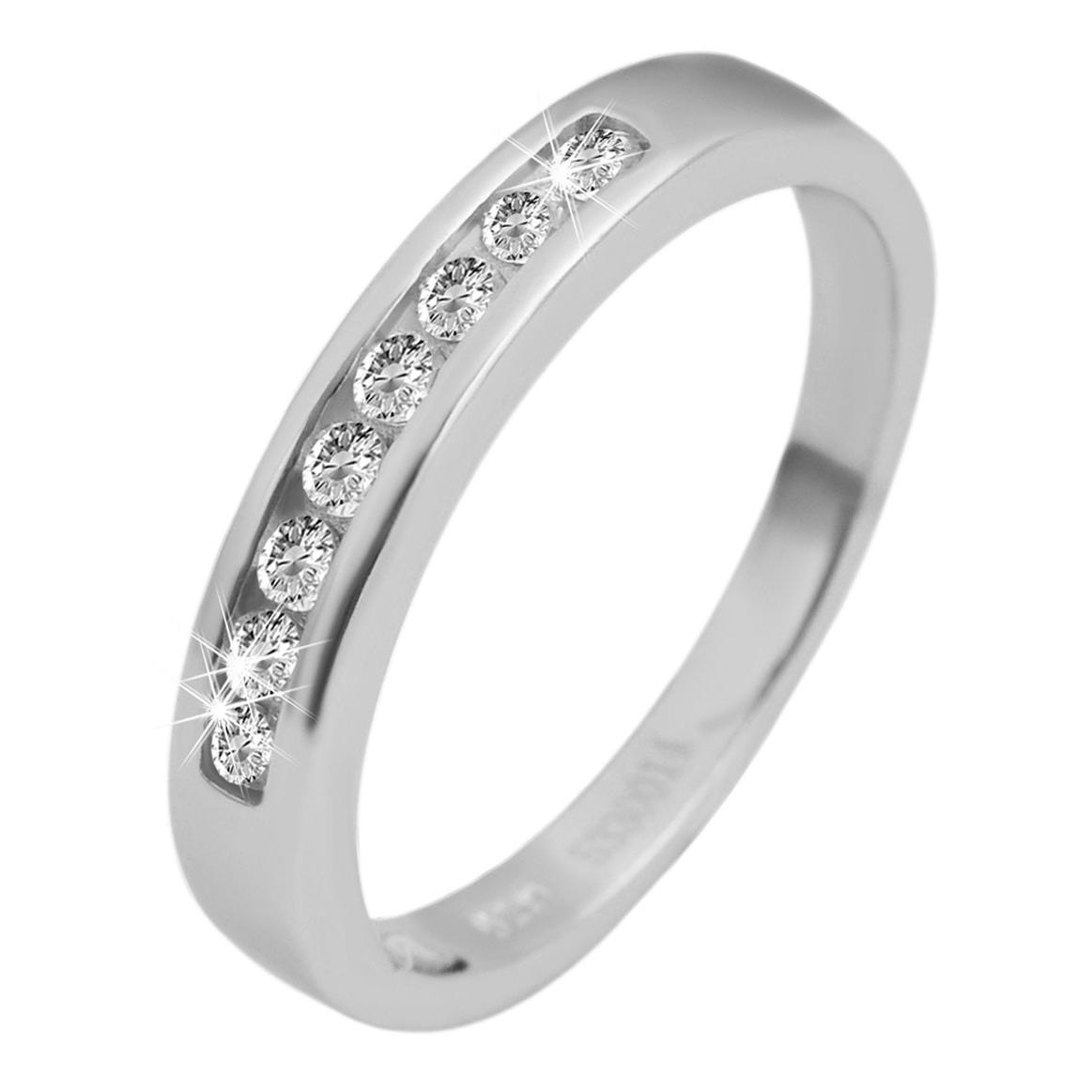 Anillo em Prata de Lei 925 Ylvie com Zircônias e Banhado a Ródio - Tam.56