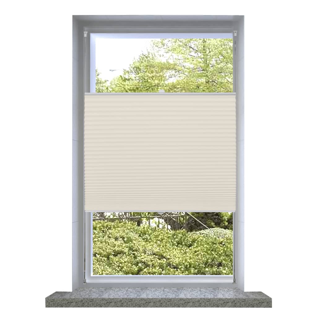 vidaXL Plisé Para Ventana Persiana 70X125cm Crema