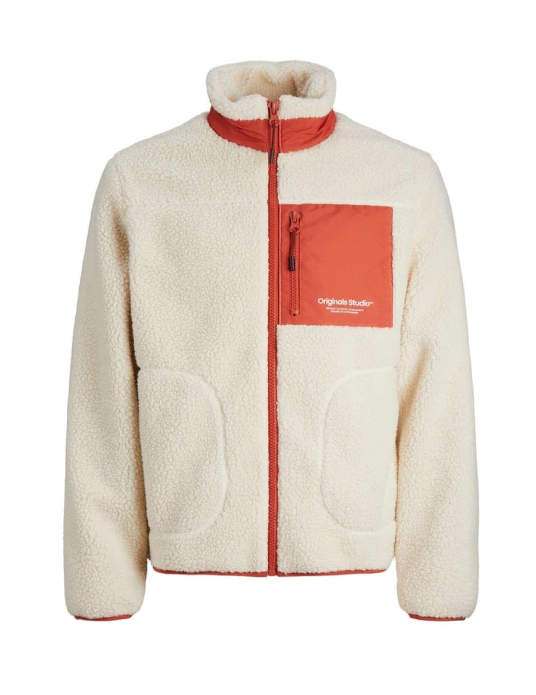 Jack & Jones Chaqueta Jack&Jones Vesterbro Beige para Hombre - Cuello Subido - Cierre de Cremallera