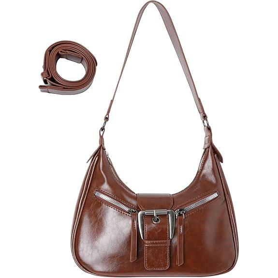 Bolso de hombro pequeño para mujer, estilo vintage, piel vegana, bolso de estilo único