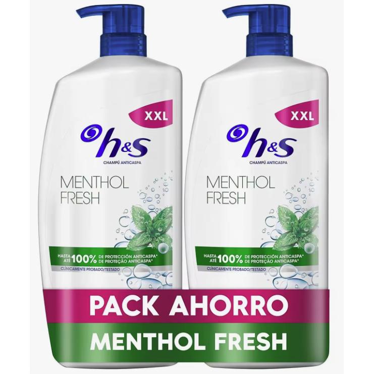 Champú Anticaspa Citrus Fresh, Hasta Un 100 % De Protección Contra La Caspa2*1000 ml-H&S Apple Fresh Champú Anticaspa 2x1000ml -H&S Menthol Fresh Champú Anticaspa con Dispensador2*1000ml