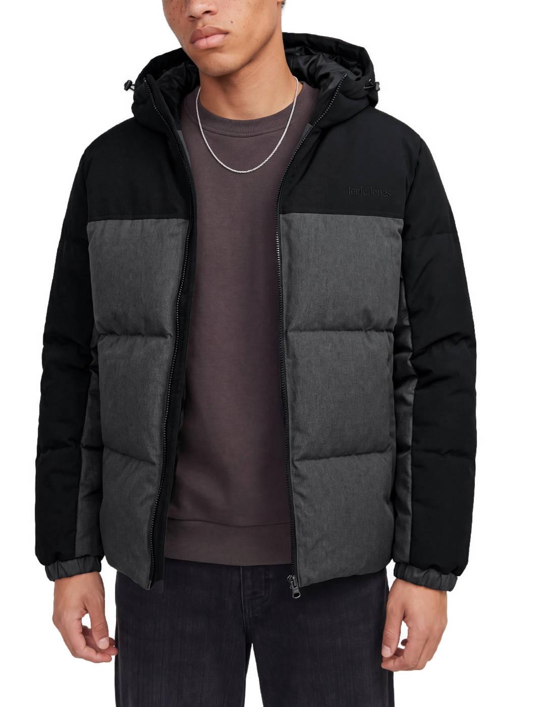 Chaqueta Jack&Jones Oxford negra con capucha de hombre