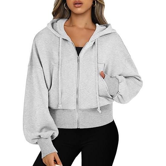 Sudadera corta con cremallera para mujer, informal y cómoda, chaqueta con cremallera bonita, elegante y versátil, nuevo estilo para 2026