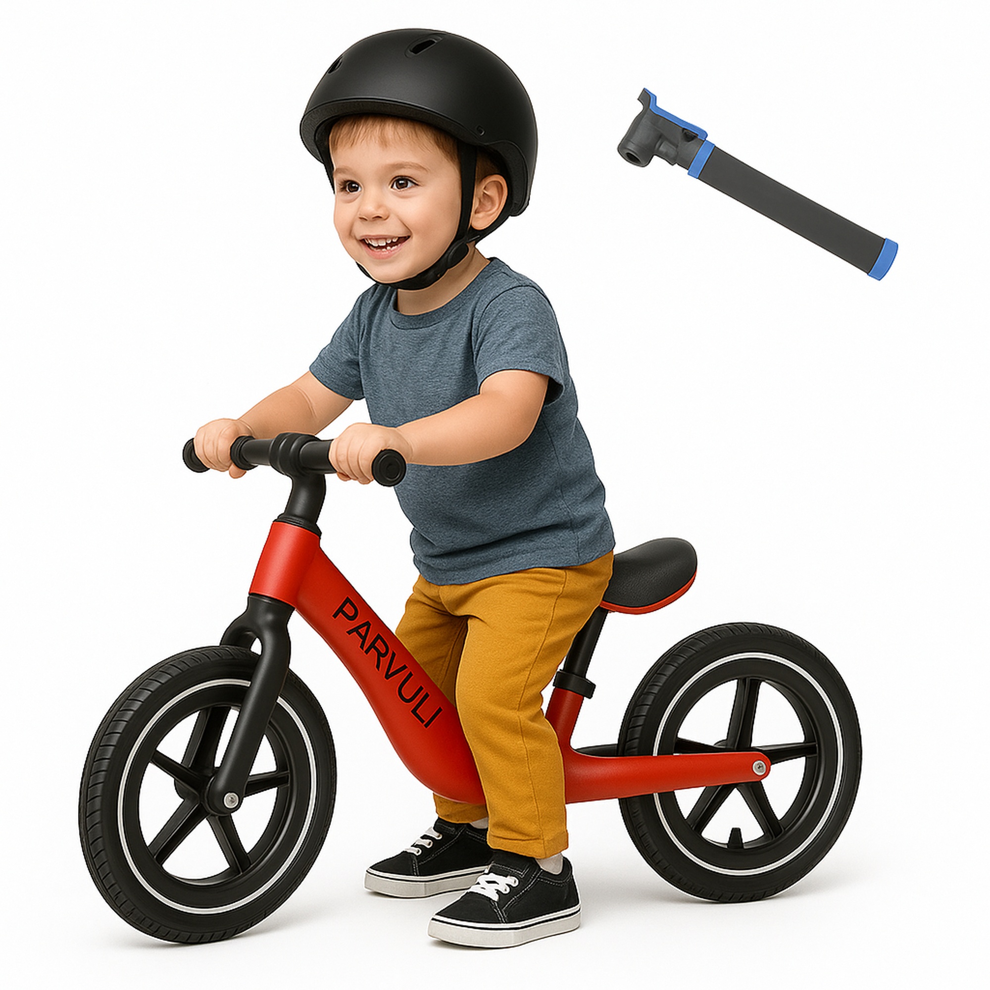 Bicicleta sin Pedales PARVULI® – para niños de 2 a 6 años | Bici de Equilibrio Robusta y Ligera con hinchador Incluido | Regalo Ideal para desarrollar Confianza y coordinación