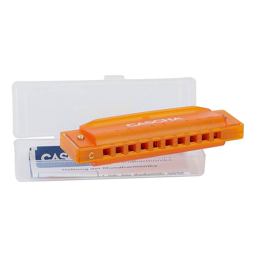 ARMÓNICA CASCHA FUN BLUES NARANJA INCLUYE ESTUCHE RIGIDO Y FOLLETO