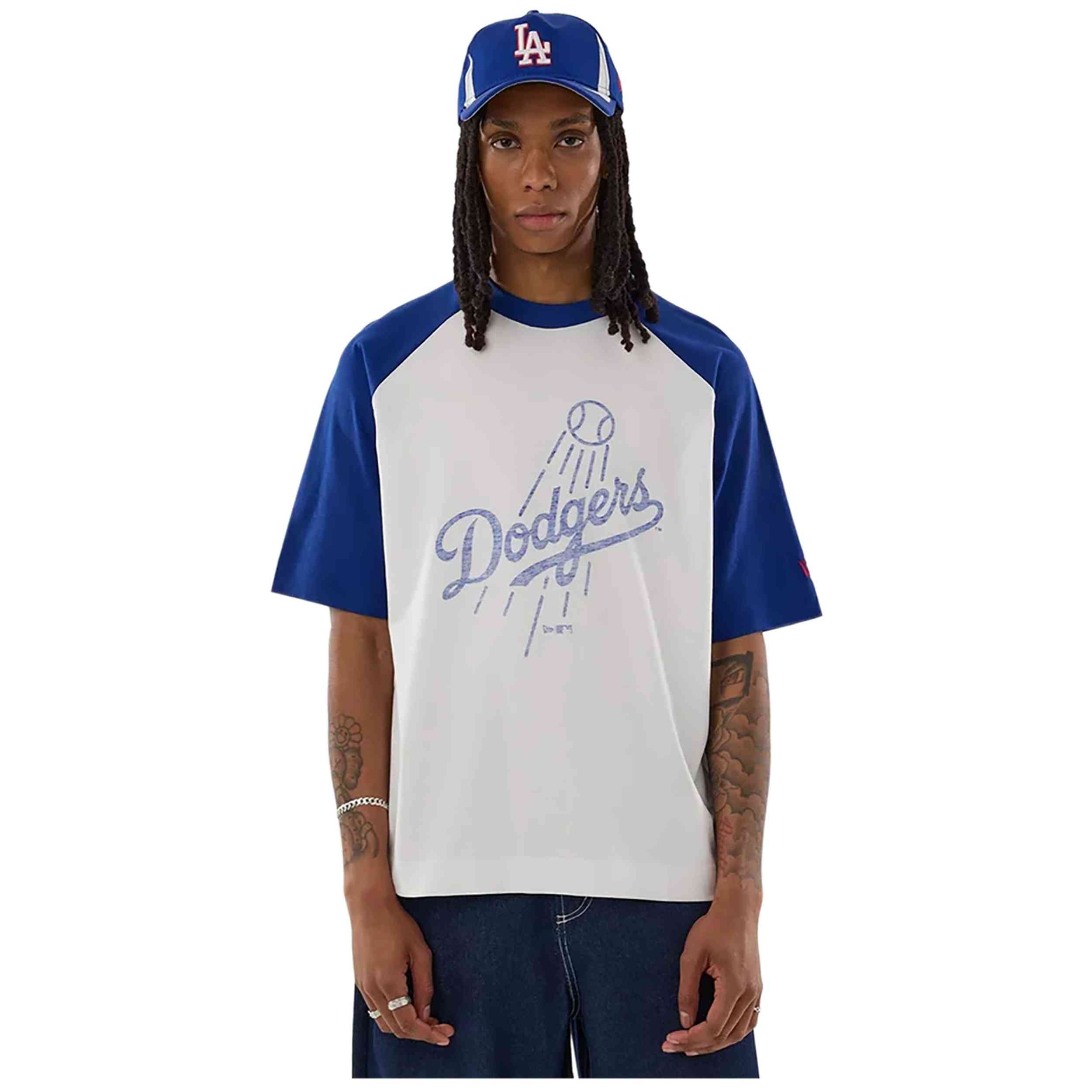 Camiseta De Manga Corta New Era modelo Los Angeles Dodgers MLB World Cup Boxy para hombre y mujer en color Blanco