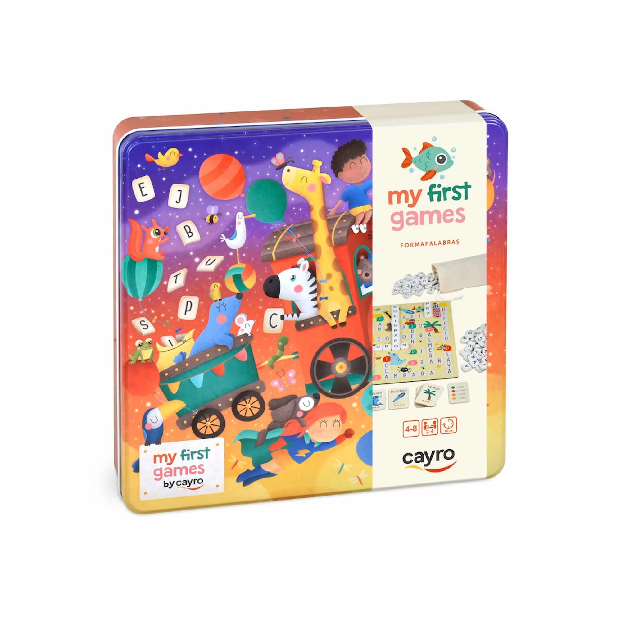 Cayro My First Word Game - Educational Game for Kids 4+ Years, Spanish Edition, includes durable letter cards for 2-6 players, ideal for family fun and learning.