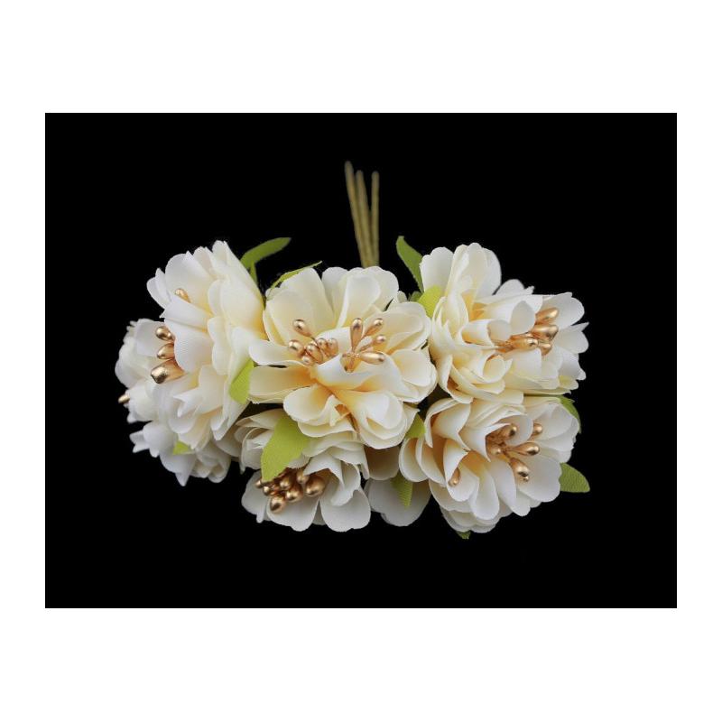 POMO 6 MINIFLORES DE TELA para Decorar Sombreros - Producto de Alta Calidad