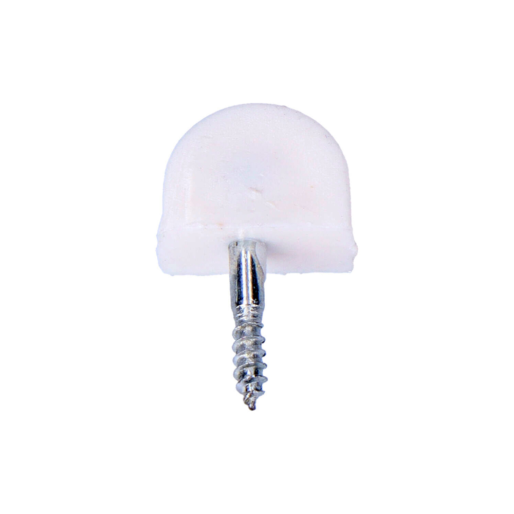 PACK 8 unid. PORTA-ESTANTE SEMI REDONDO PEQUEÑO BLANCO EDM