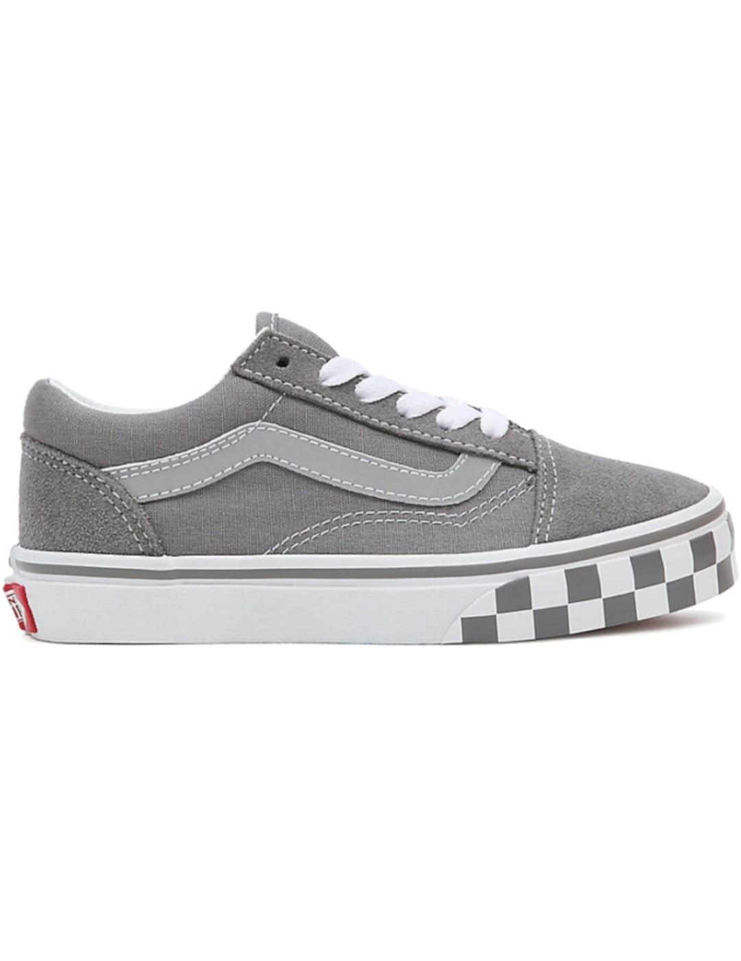 Zapatilla Niños Vans Old Skool Gris Moderna Reflectante
