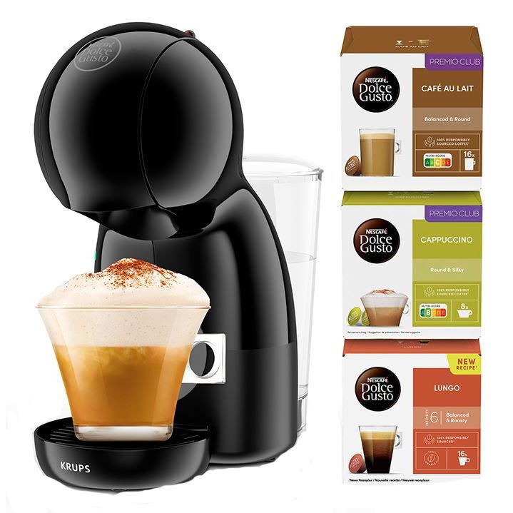 Krups - Cafetera de cápsulas Piccolo XS para café y bebidas frías o calientes, 15 bar, depósito 0,8 L, diseño ultracompacto con 48 cápsulas incluidas