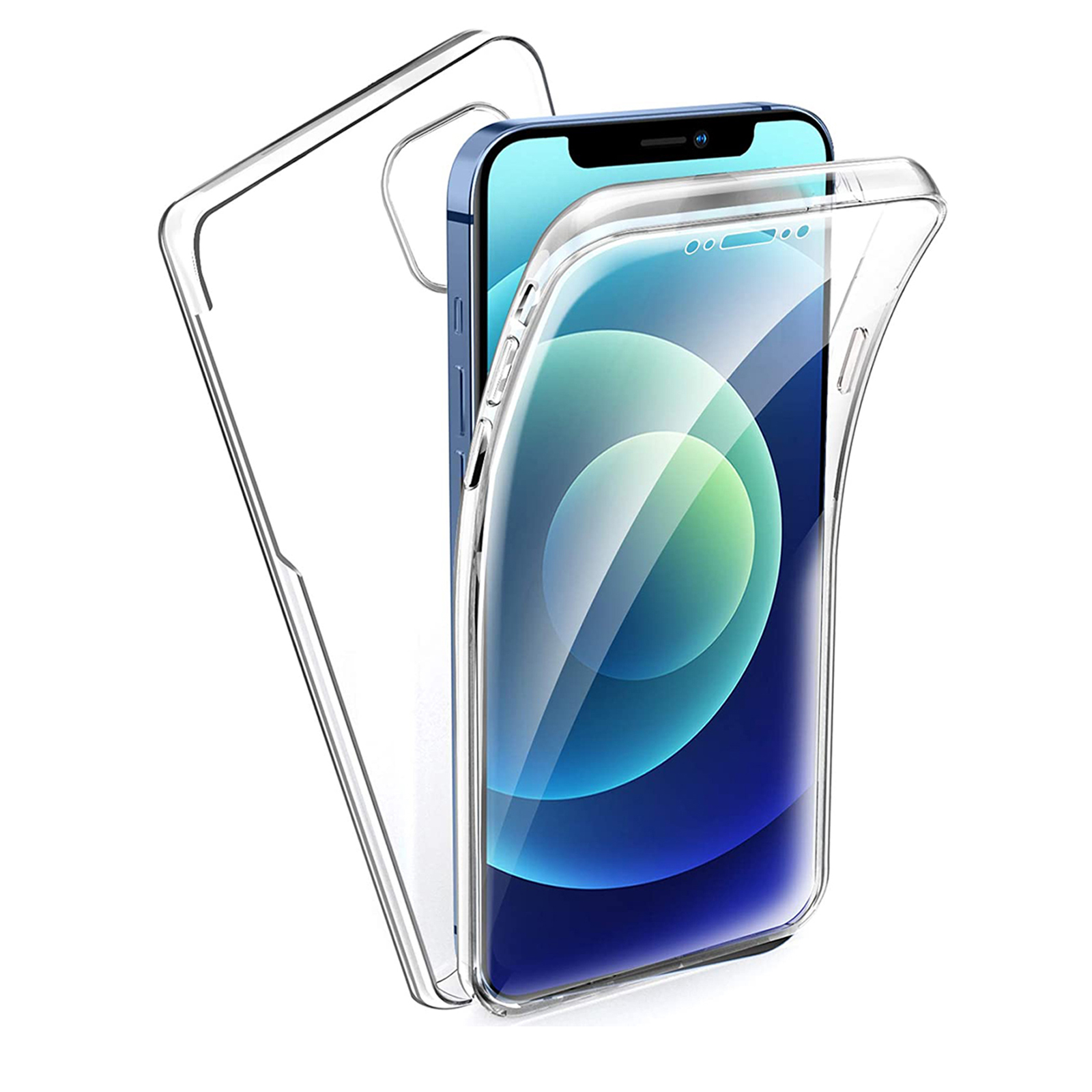 Funda Para Iphone 14 13 12 11 X Xs XR Max Mini Pro Plus Doble Cobertura 360 Transparente Carcasa Híbrida Delantera Flexible + Trasera Rígida Anti golpes Antiarañazos Absorbe Impactos Ajuste Perfecto Envío Desde España