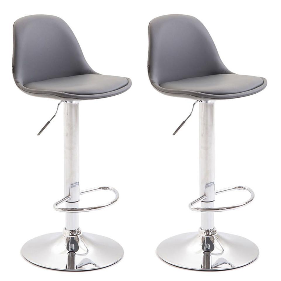 2er Set Barhocker Kiel Vollgepolstert Kunstleder chrom