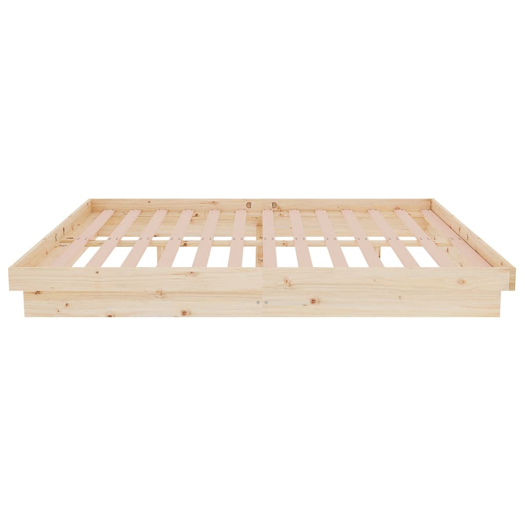 vidaXL Estructura de cama de matrimonio madera maciza 135x190 cm