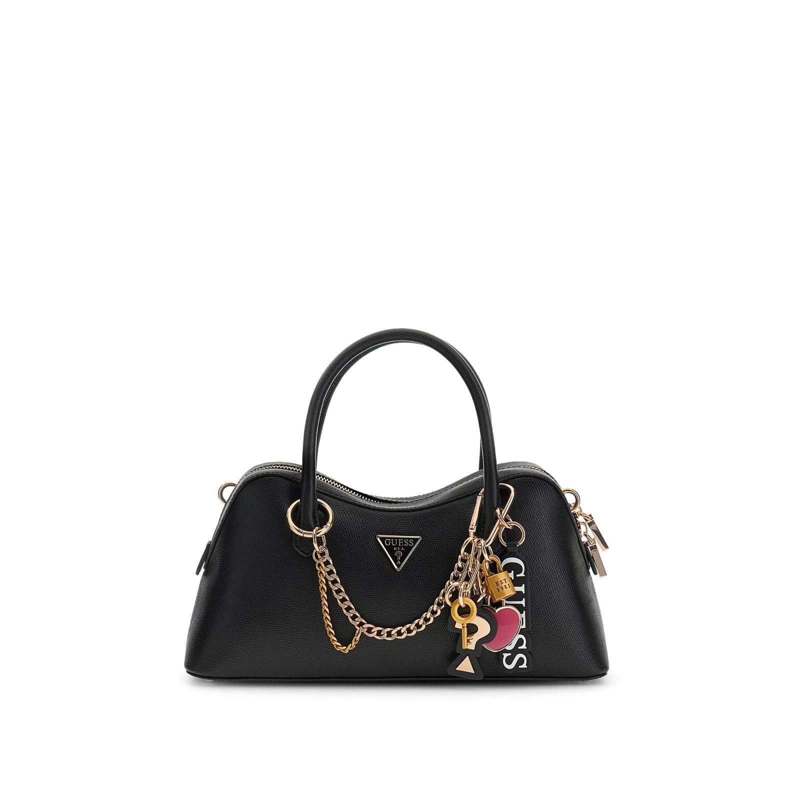 Bolso Guess Davinia Charms Satchel Negro HWBG9899060-BLA