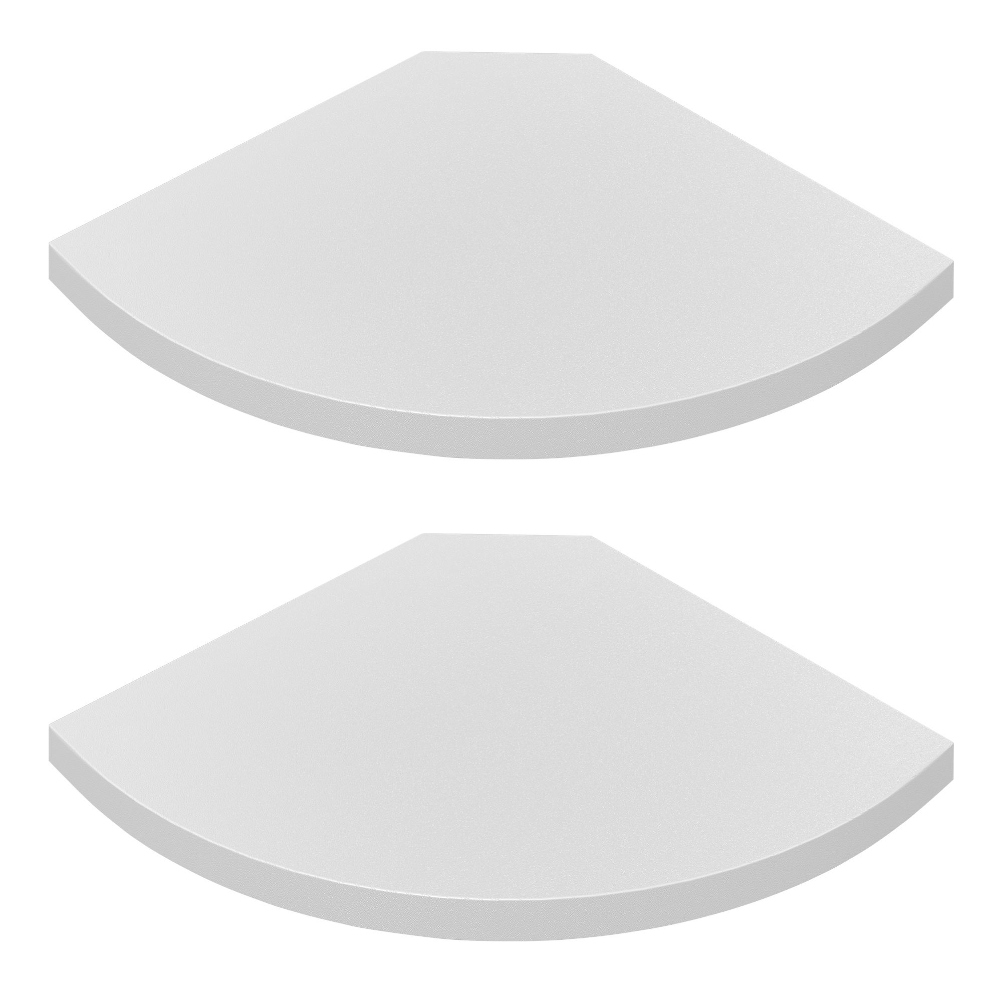 VASAGLE Estantes Esquineros Flotantes de 2 Piezas en Forma de Abanico 20 x 20 x 1,2 cm Marrón/Blanco