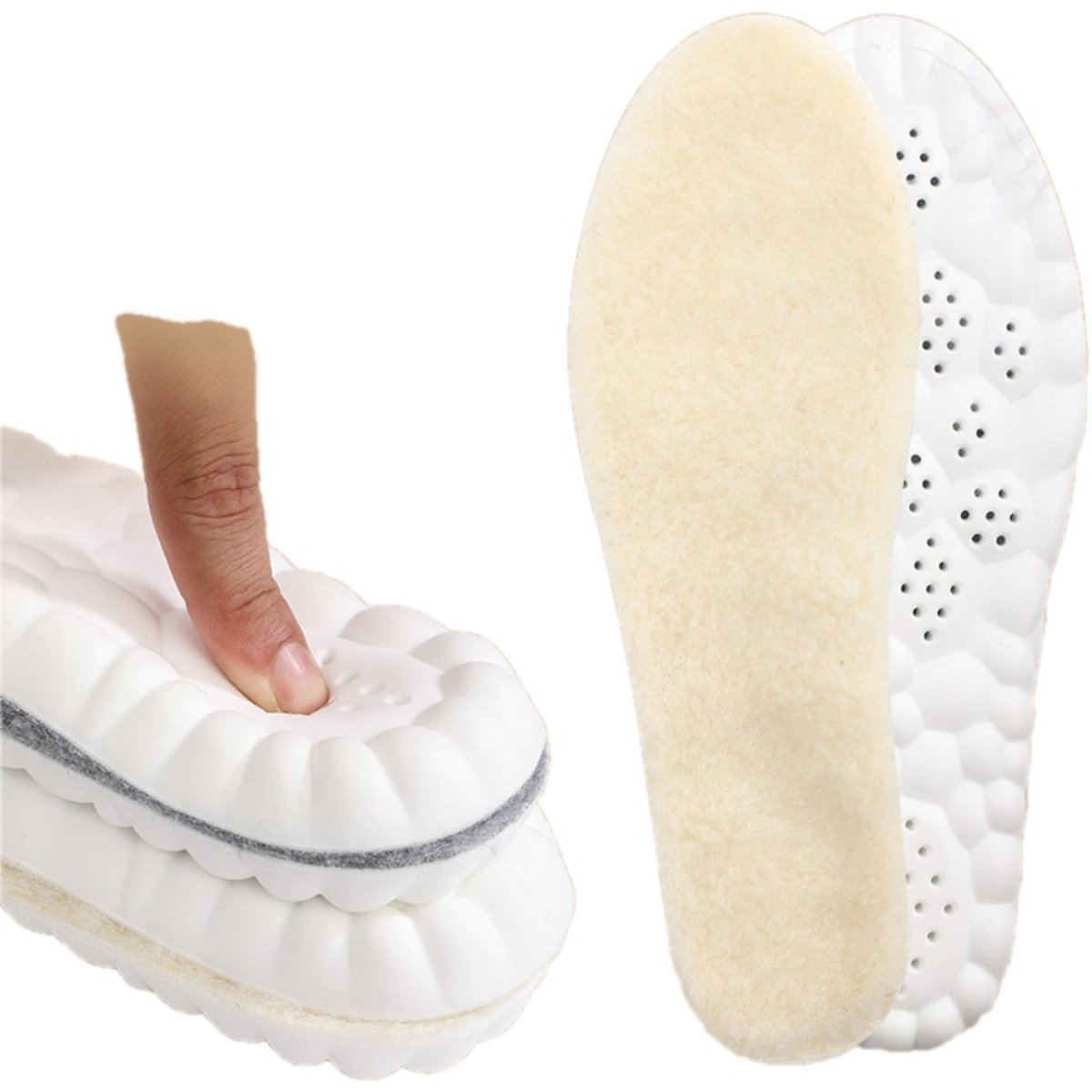Om Home Plantillas térmicas - XL - talla 43-44 - Largo 27,5 cm - Plantillas acolchadas - Plantillas ligeras y elásticas - Plantillas para raquetas de nieve - Plantillas que absorben el sudor, transpirables y resistentes al olor - Plantillas de invierno -