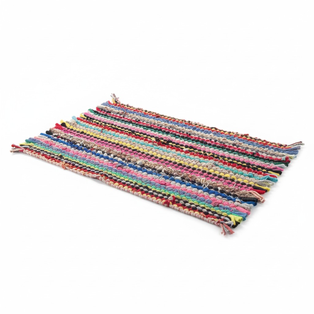 C.A | Alfombra de Algodón Trenzada | Reversible Lavable | Diseño Rayas Multicolor