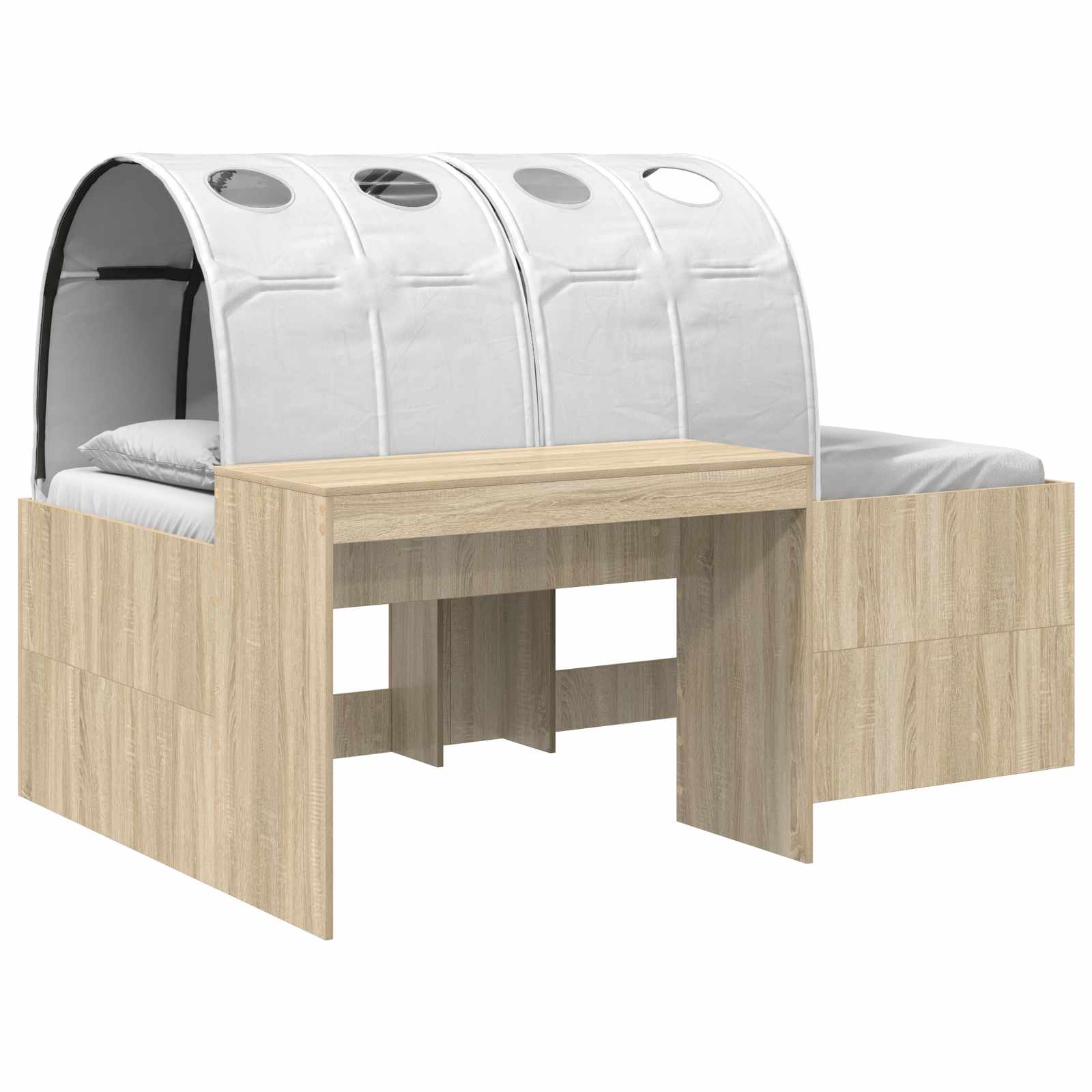 vidaXL Cama con túnel 3 uds. Madera de ingeniería 80 x 200 cm Multicolor