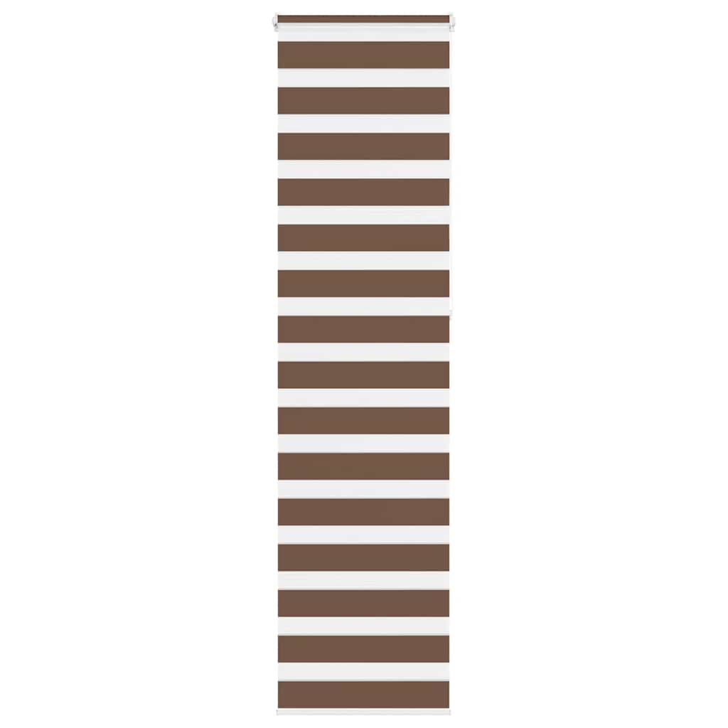 vidaXL Estor cebra marrón 55x230 cm tejido ancho 50,9 cm poliéster