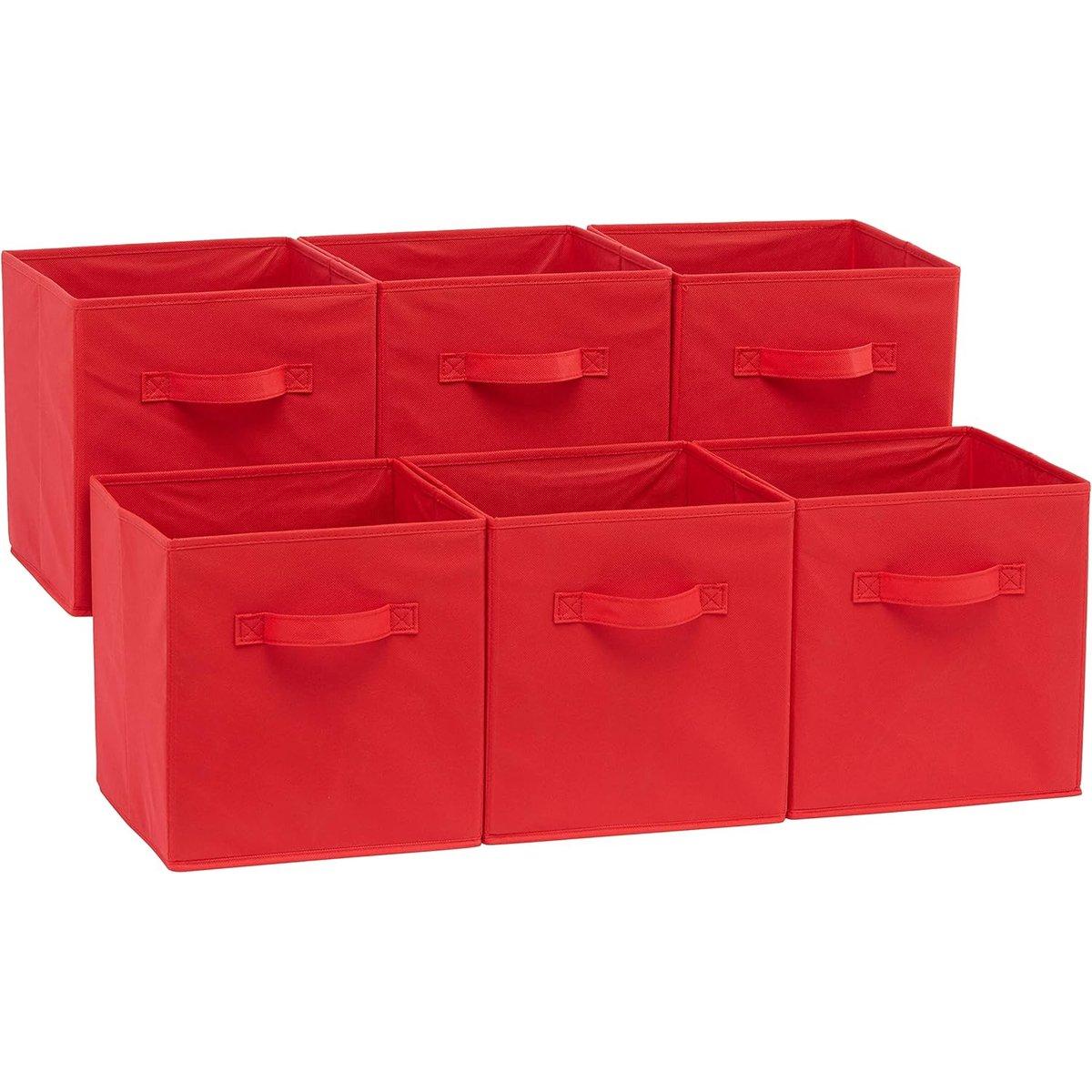 Caja de almacenamiento plegable - Caja de almacenamiento de tela - Caja de almacenamiento con asa - Cesta de almacenamiento multiusos - Organizador de cajas de almacenamiento - Juego de 6 cubos de almacenamiento plegables - Cesta de almacenamiento de jugu