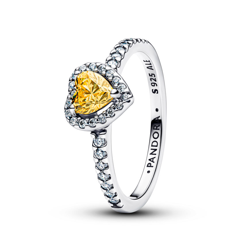 Pandora Anillo de plata de ley con forma de corazón 198421C06 , para Mujer