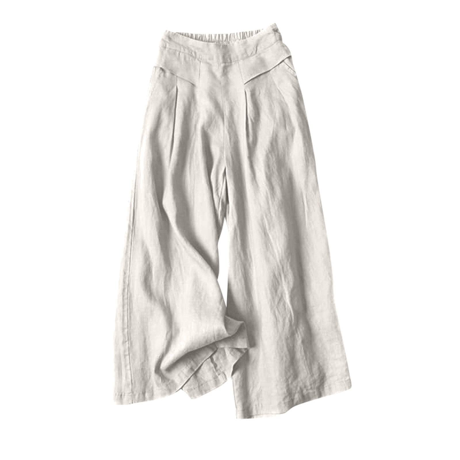 TK Pantalones Rectos De Verano Para Mujer De Color Sólido Cintura Alta Amplios Y Sueltos De Pierna Ancha Pantalones Cortos Versátiles Casuales