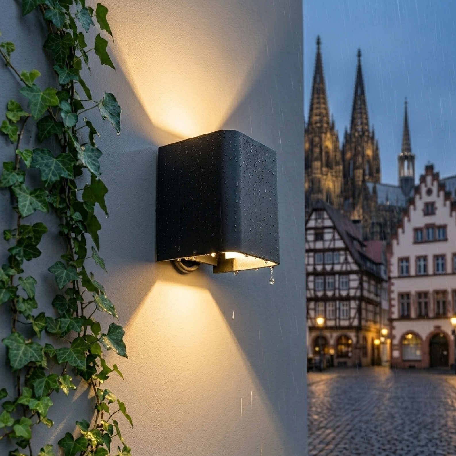LED ATOMANT Aplique LED de Pared Bidireccional 14W, Blanco o Negro, Exterior e Interior, Moderno y Resistente, IP54, Blanco Cálido (2700K)