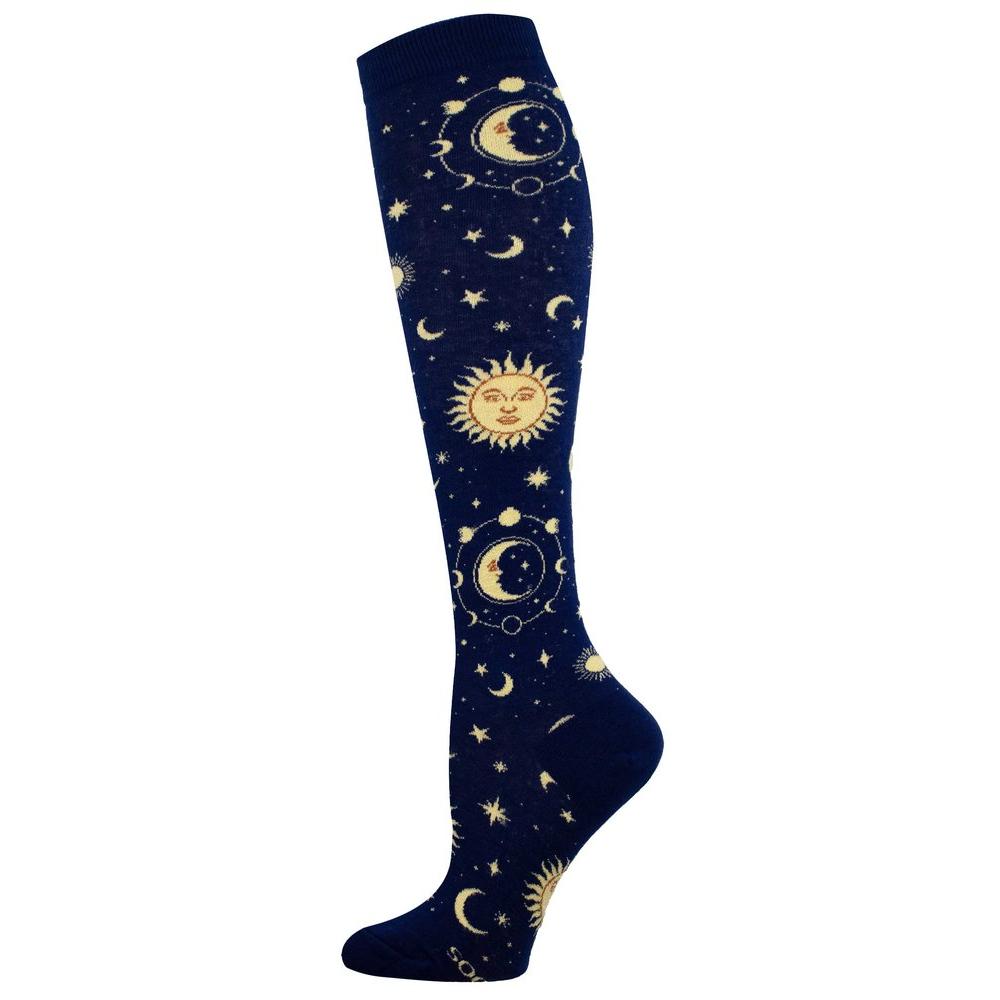 SOCKSMITH CALCETINES MUJER ALGODON CAÑA ALTA LUNAS 36-41 COLECCION MUJER