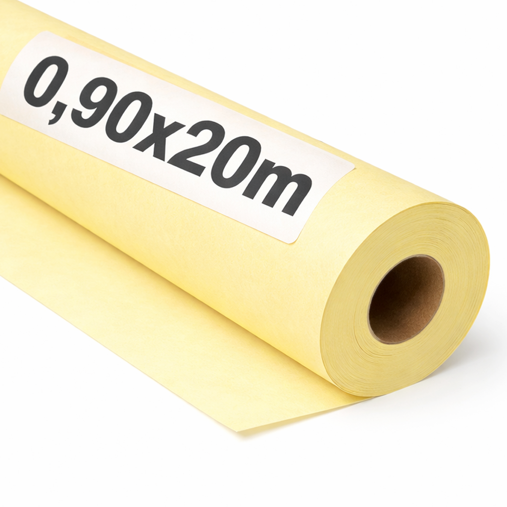 OFITURIA Papel Kraft Blanco - Rollo 0,90x20m - Papel de Embalaje y Regalo - Manualidades y Patrones de Costura - Resistente y Fácil de Cortar